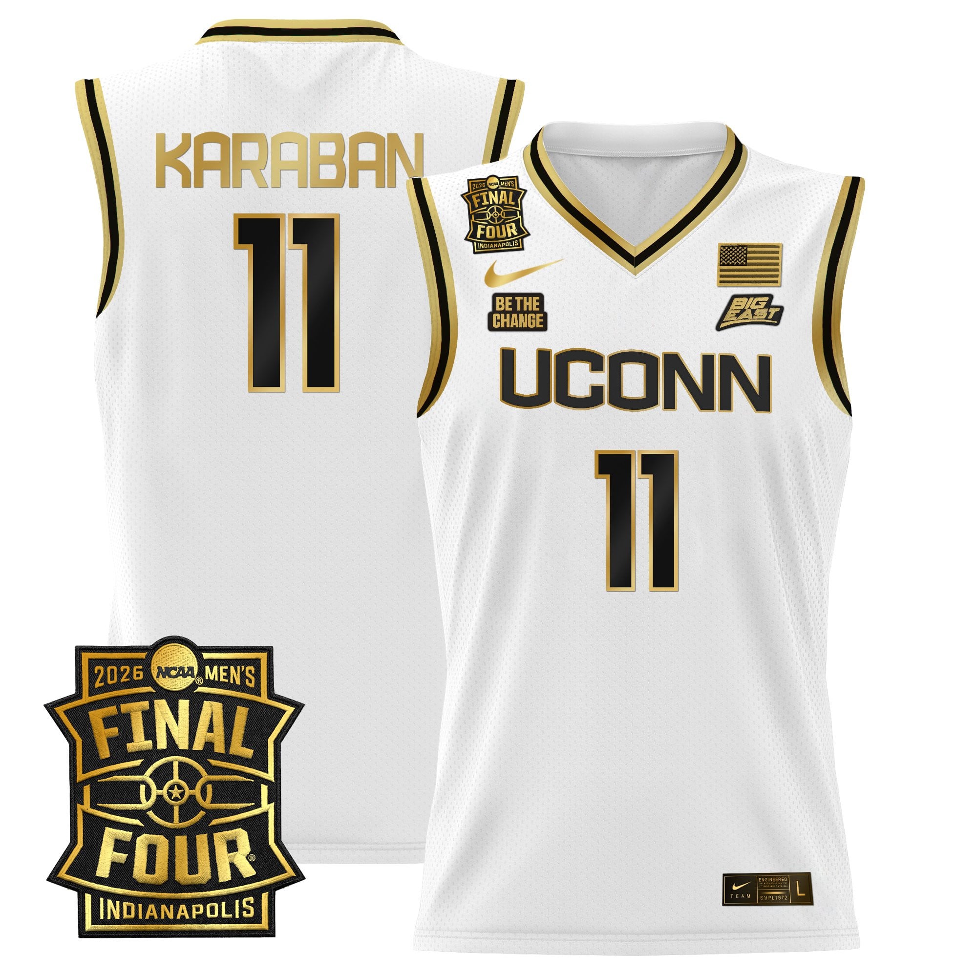Men's UConn Huskies 2026 Final Four Patch Basketball Jersey - All Stitched