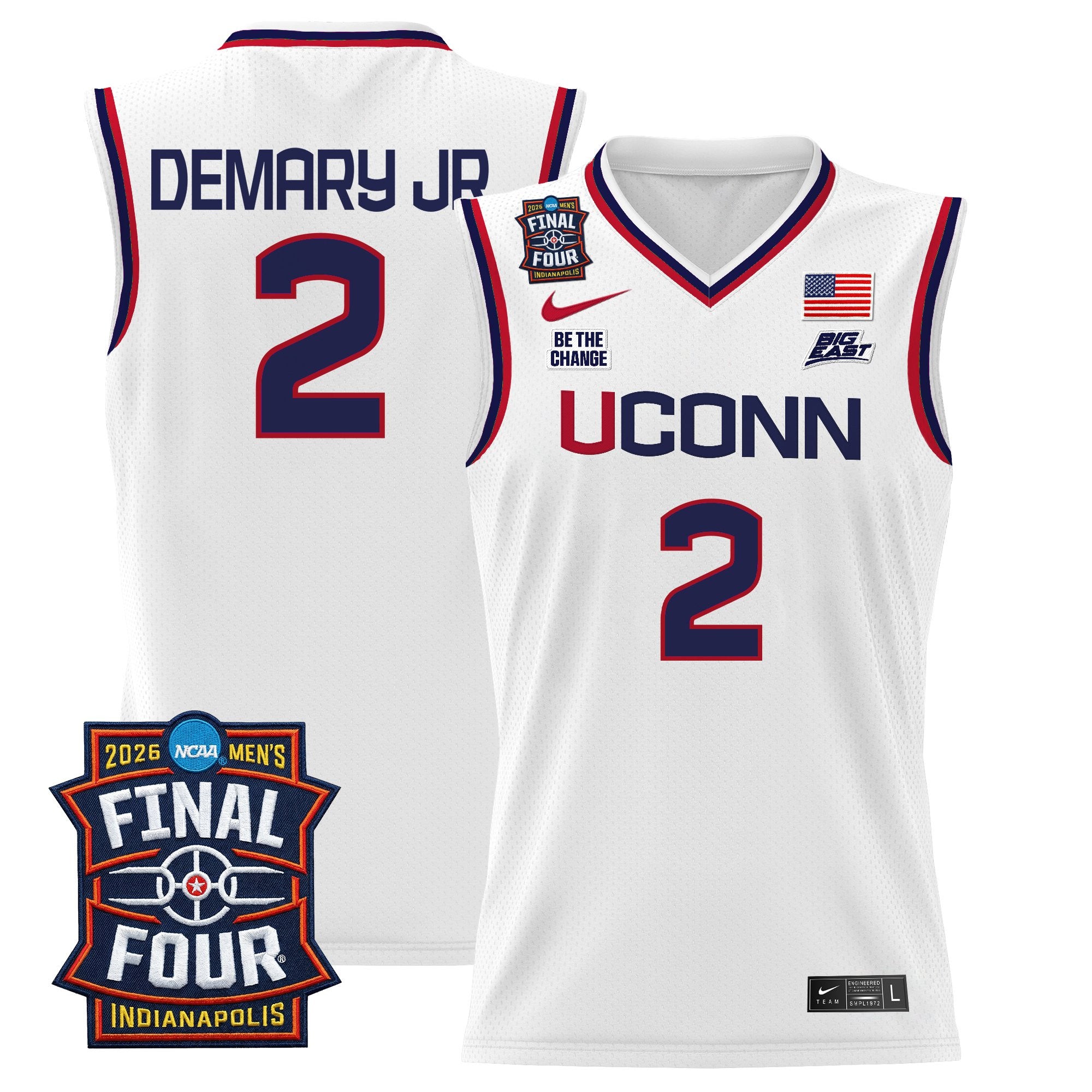 Men's UConn Huskies 2026 Final Four Patch Basketball Jersey - All Stitched