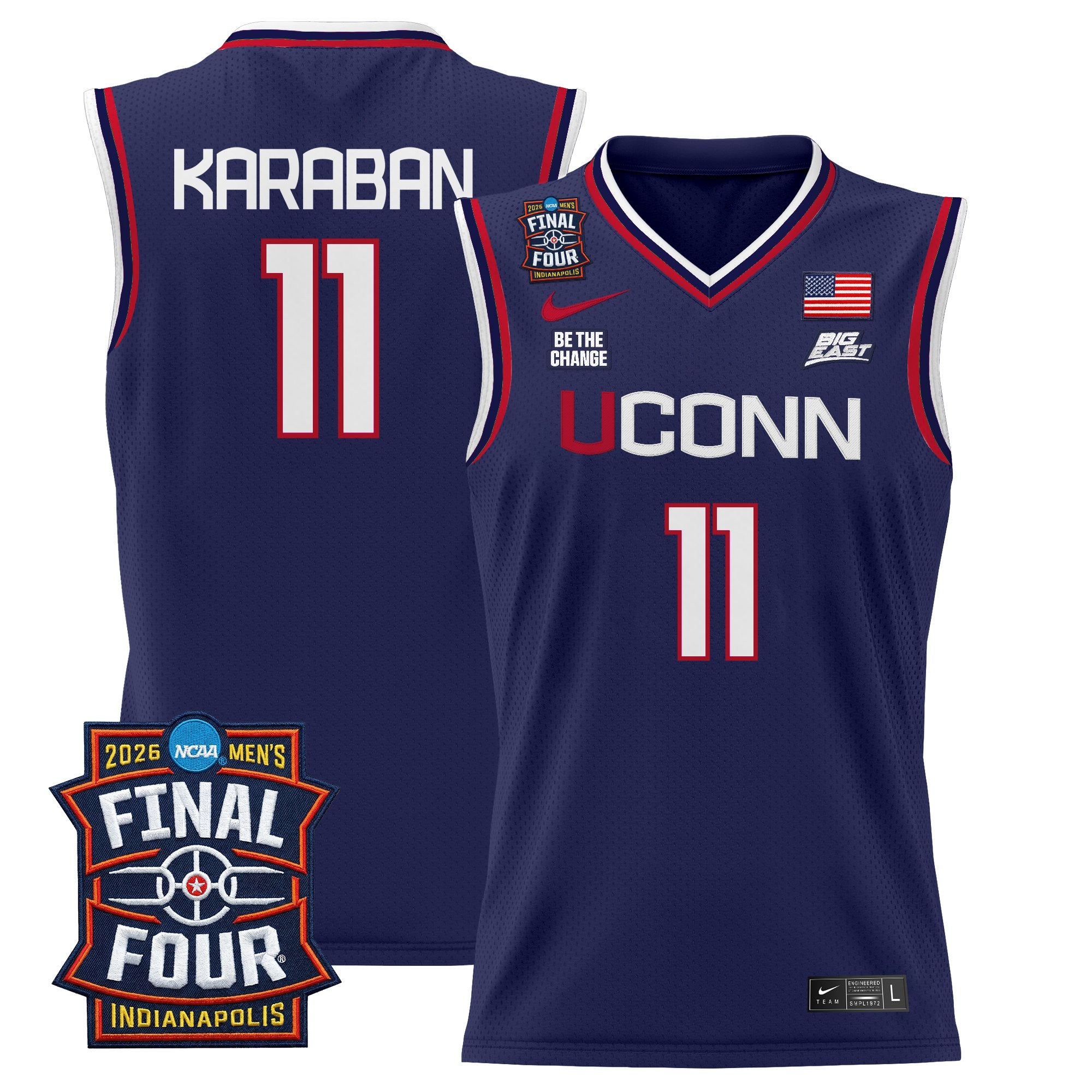 Men's UConn Huskies 2026 Final Four Patch Basketball Jersey - All Stitched