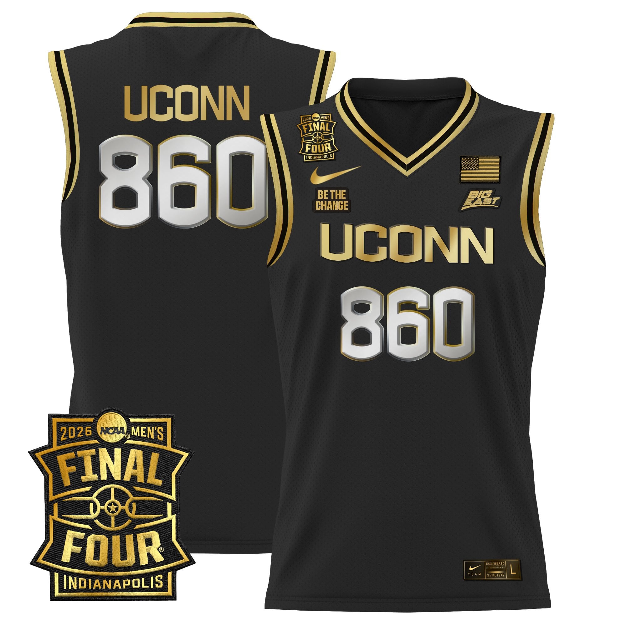Men's UConn Huskies 2026 Final Four Patch Basketball Jersey - All Stitched