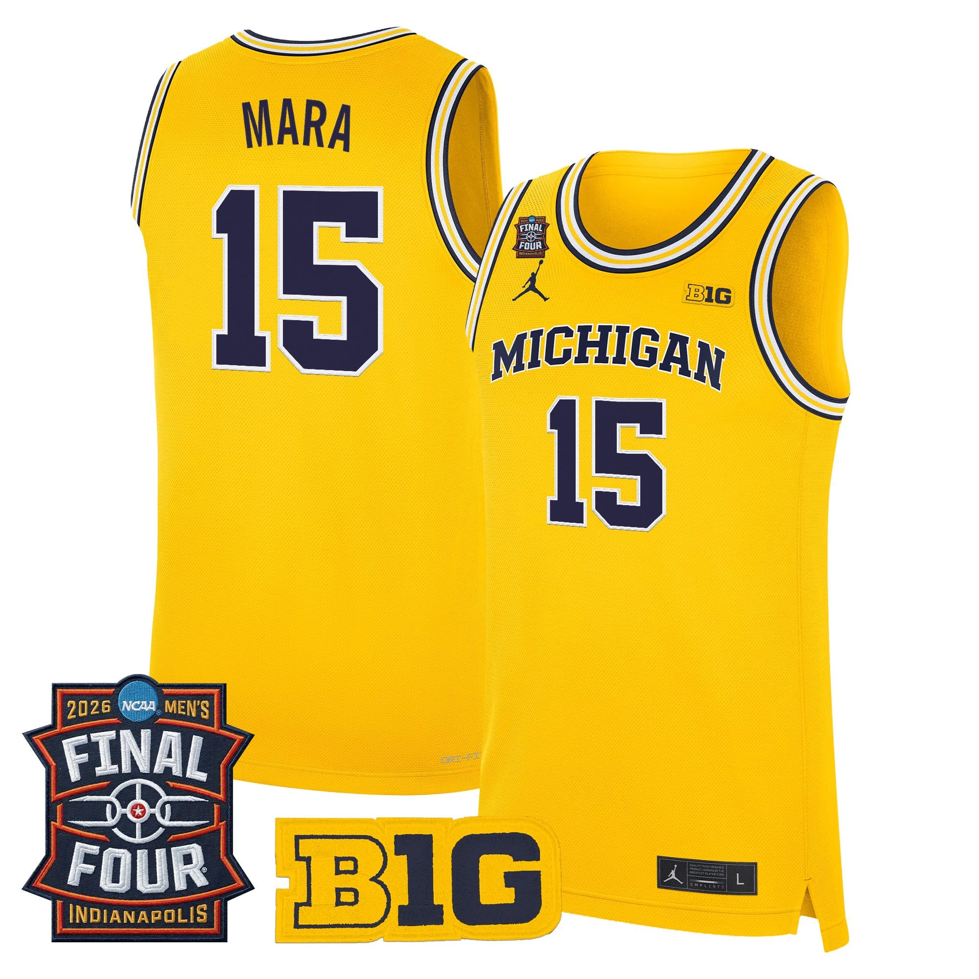 Men's Michigan Wolverines 2026 Final Four Patch Basketball Jersey - All Stitched