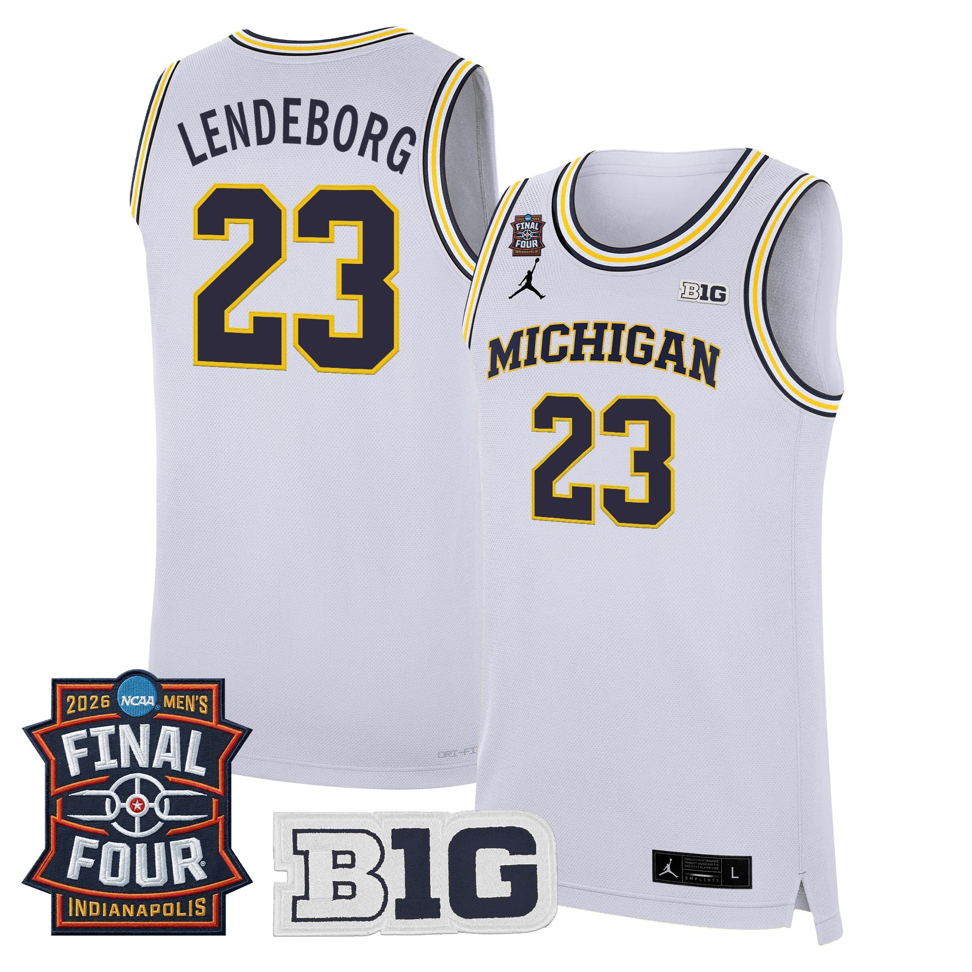 Men's Michigan Wolverines 2026 Final Four Patch Basketball Jersey - All Stitched