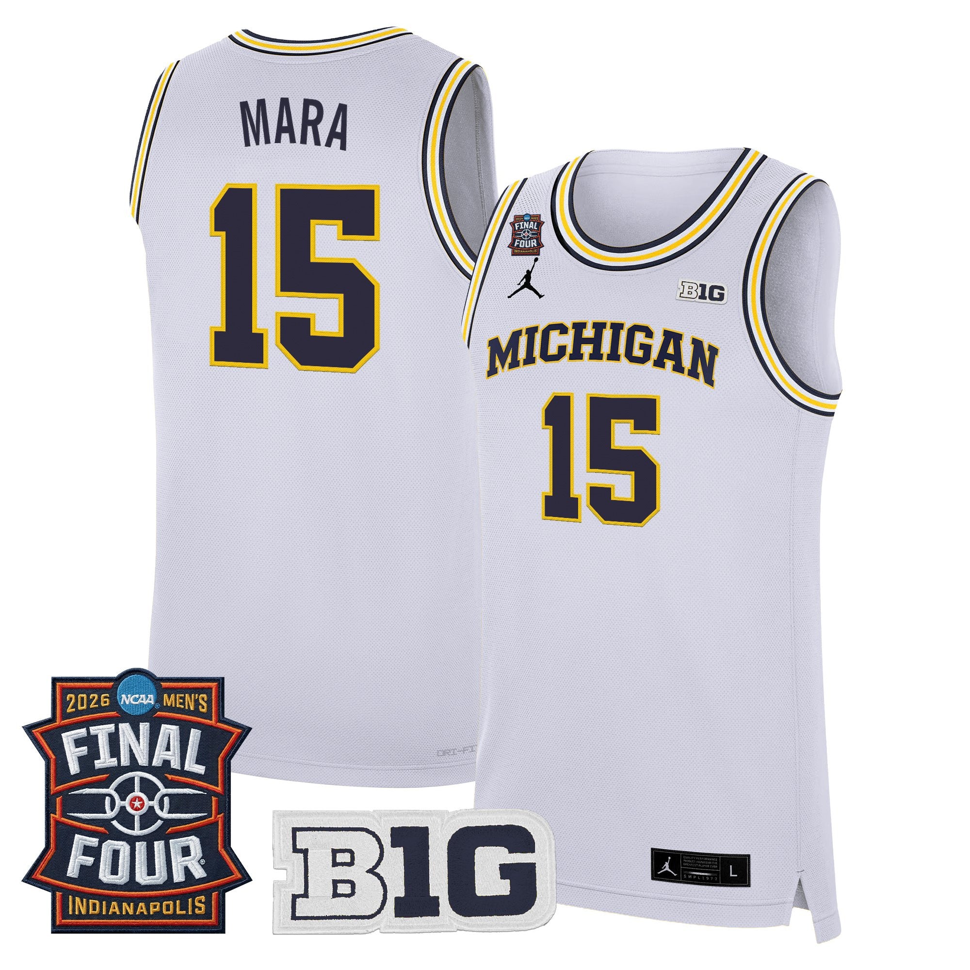 Men's Michigan Wolverines 2026 Final Four Patch Basketball Jersey - All Stitched