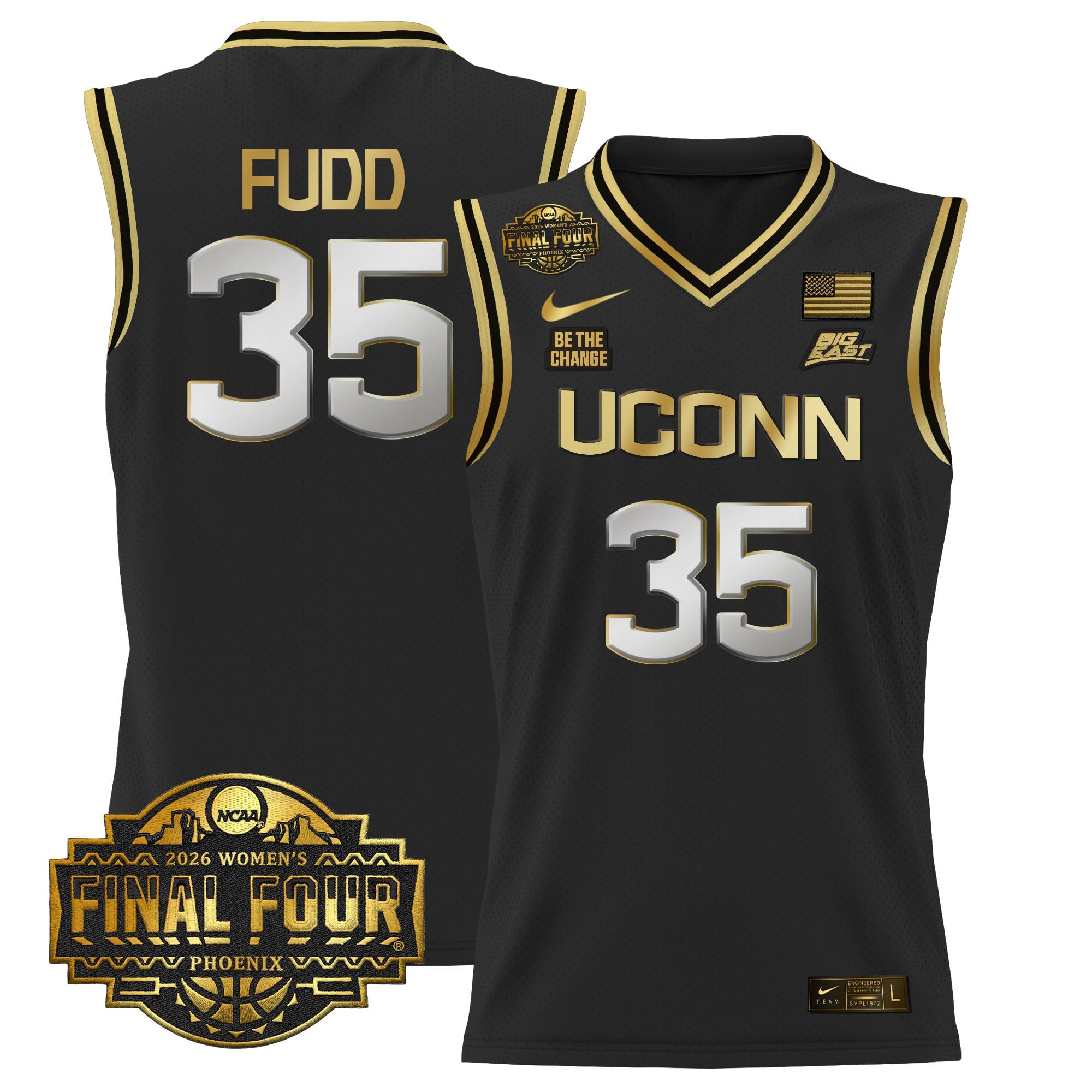 Men's Size - UConn Huskies 2026 Women's Tournament Final Four Basketball Jersey - All Stitched