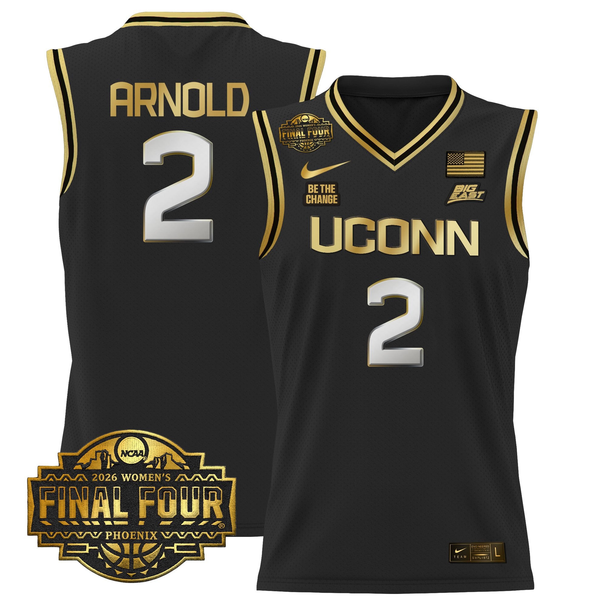 Men's Size - UConn Huskies 2026 Women's Tournament Final Four Basketball Jersey - All Stitched
