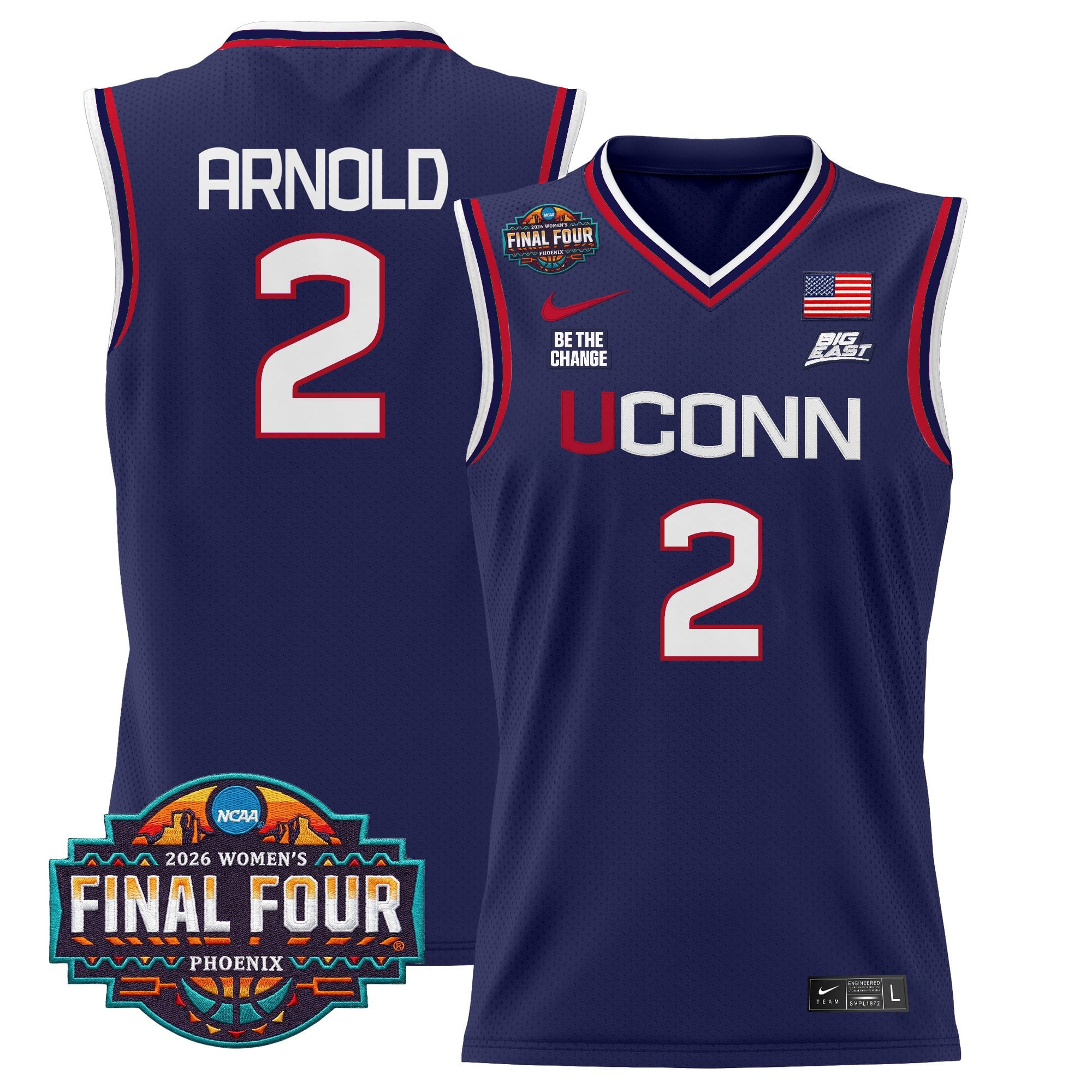 Men's Size - UConn Huskies 2026 Women's Tournament Final Four Basketball Jersey - All Stitched