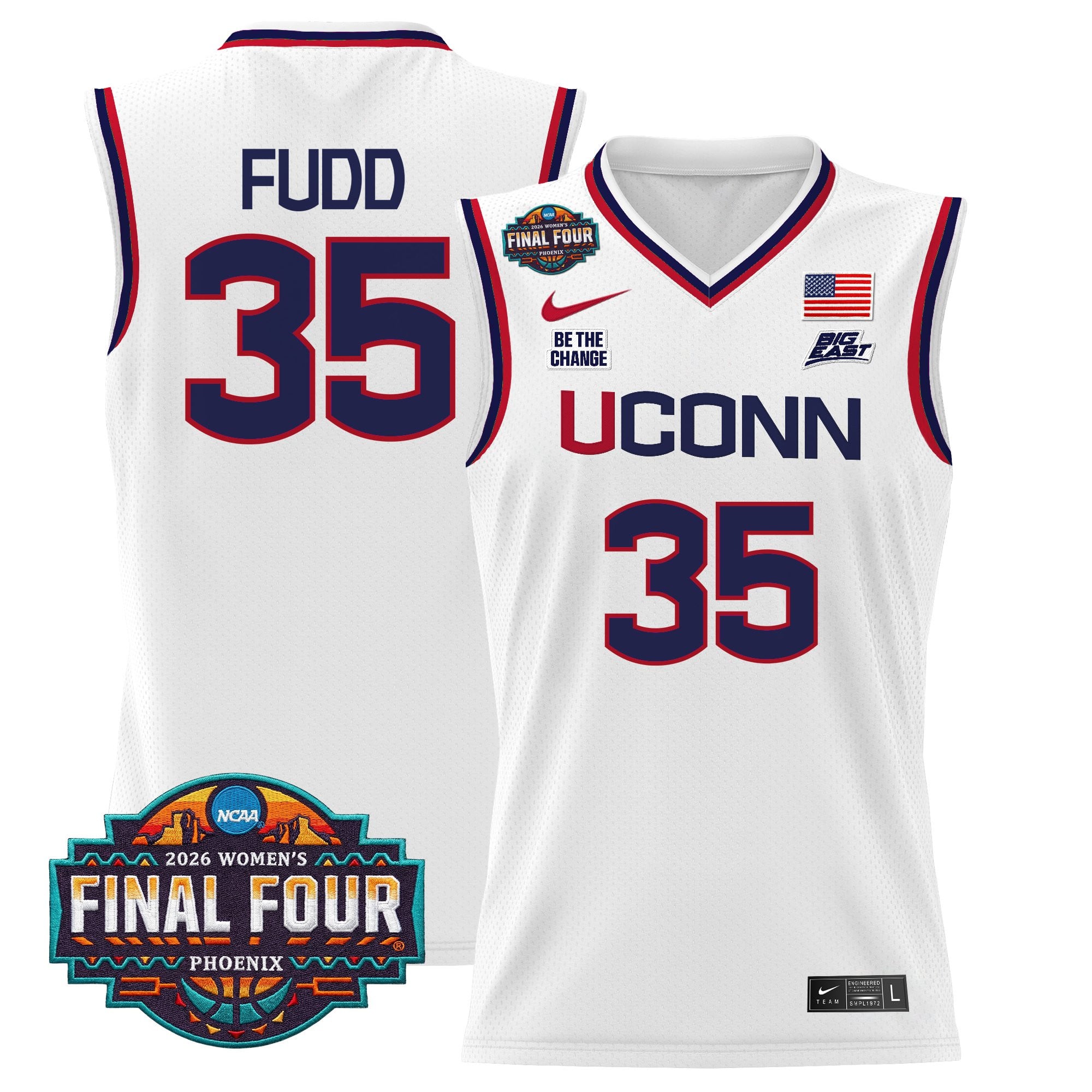 Men's Size - UConn Huskies 2026 Women's Tournament Final Four Basketball Jersey - All Stitched