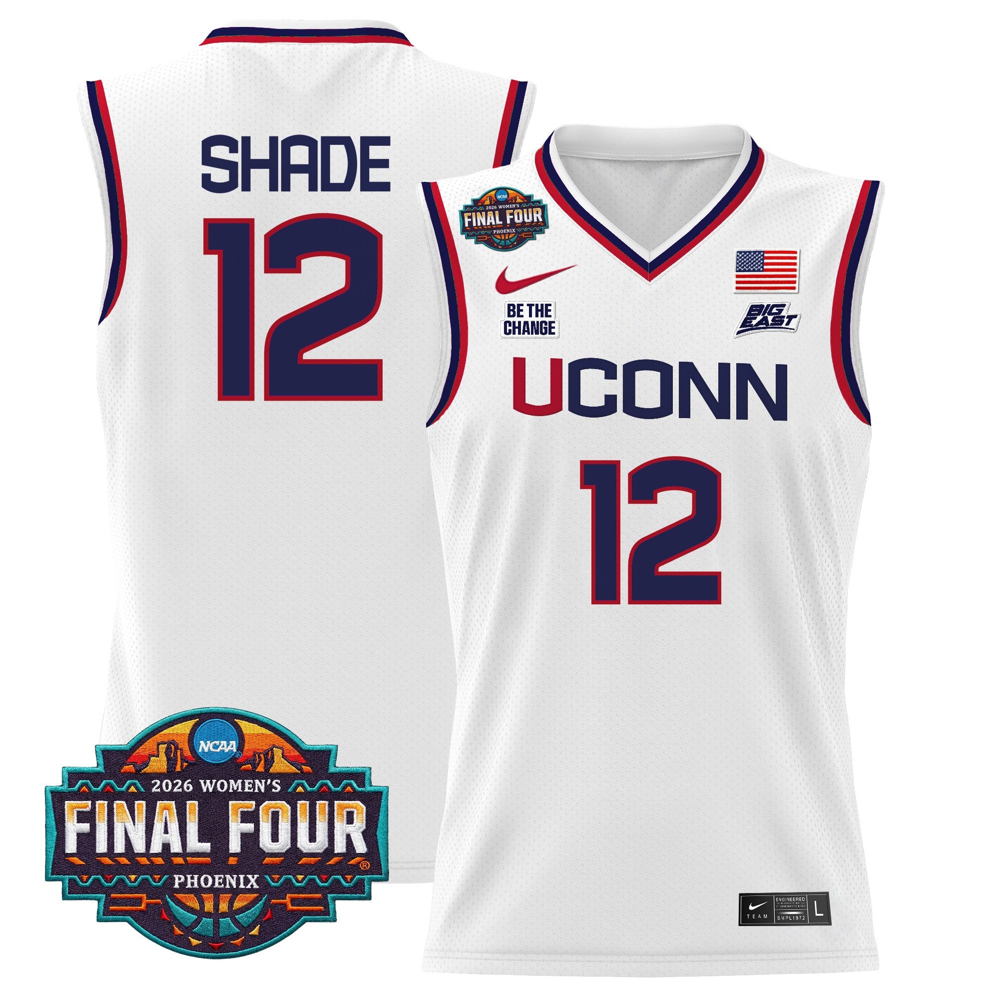 Men's Size - UConn Huskies 2026 Women's Tournament Final Four Basketball Jersey - All Stitched