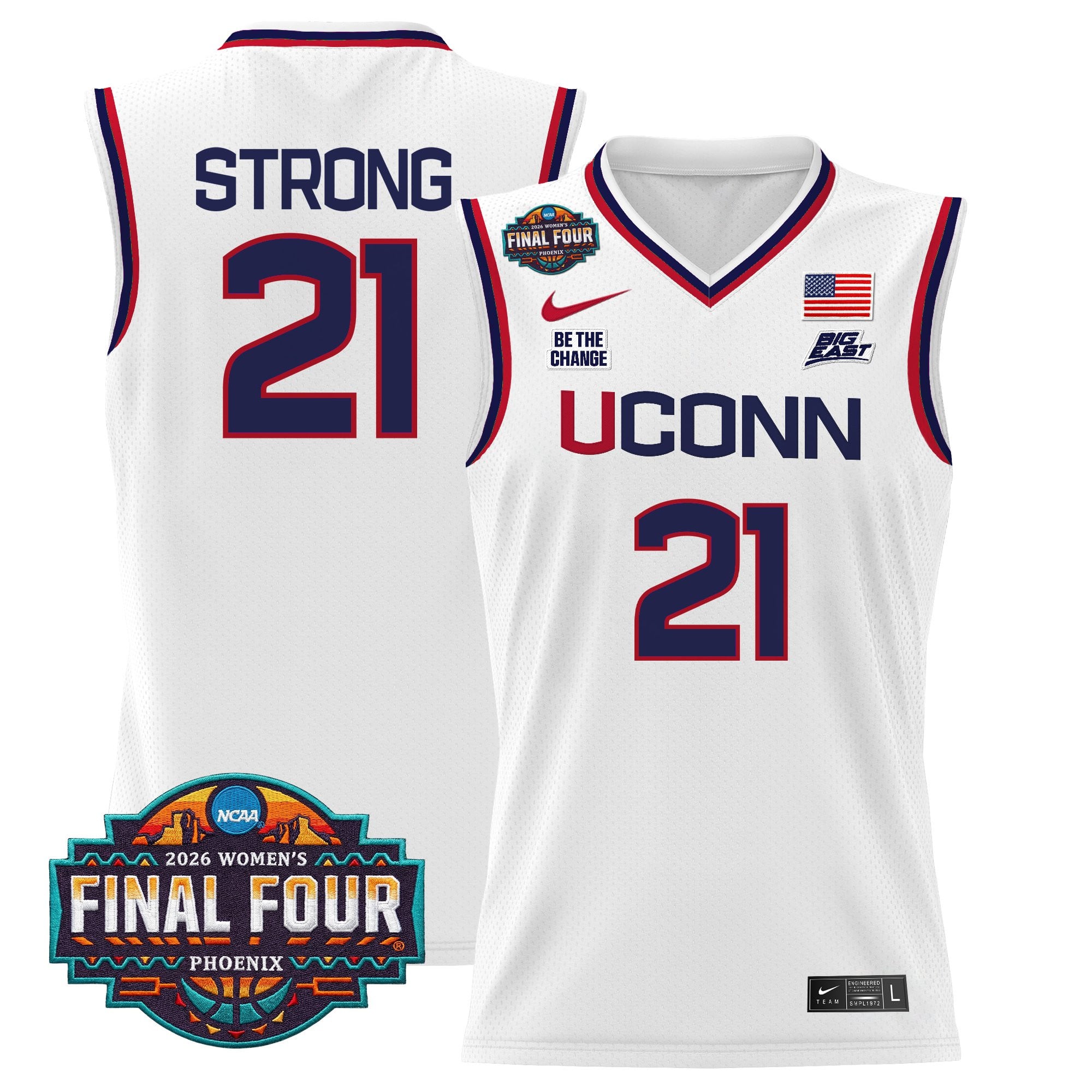 Men's Size - UConn Huskies 2026 Women's Tournament Final Four Basketball Jersey - All Stitched