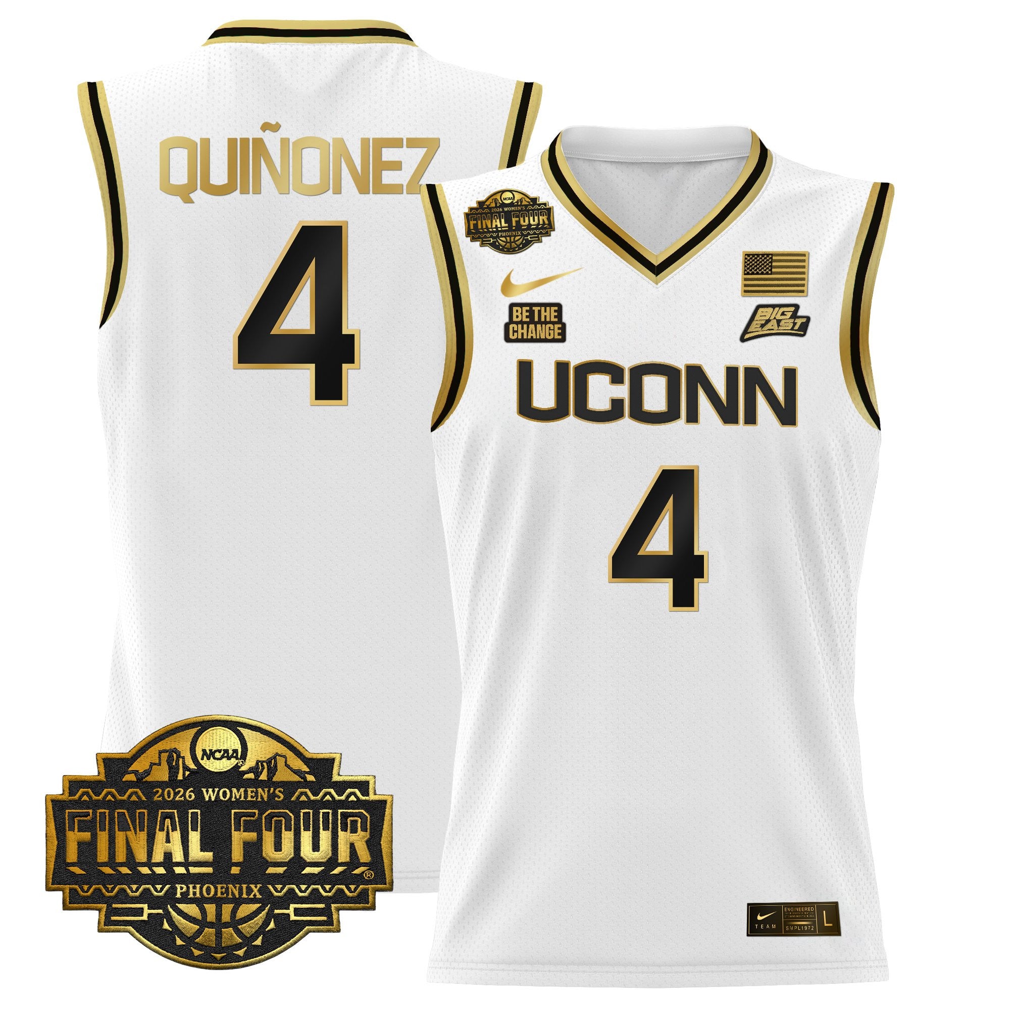 Men's Size - UConn Huskies 2026 Women's Tournament Final Four Basketball Jersey - All Stitched