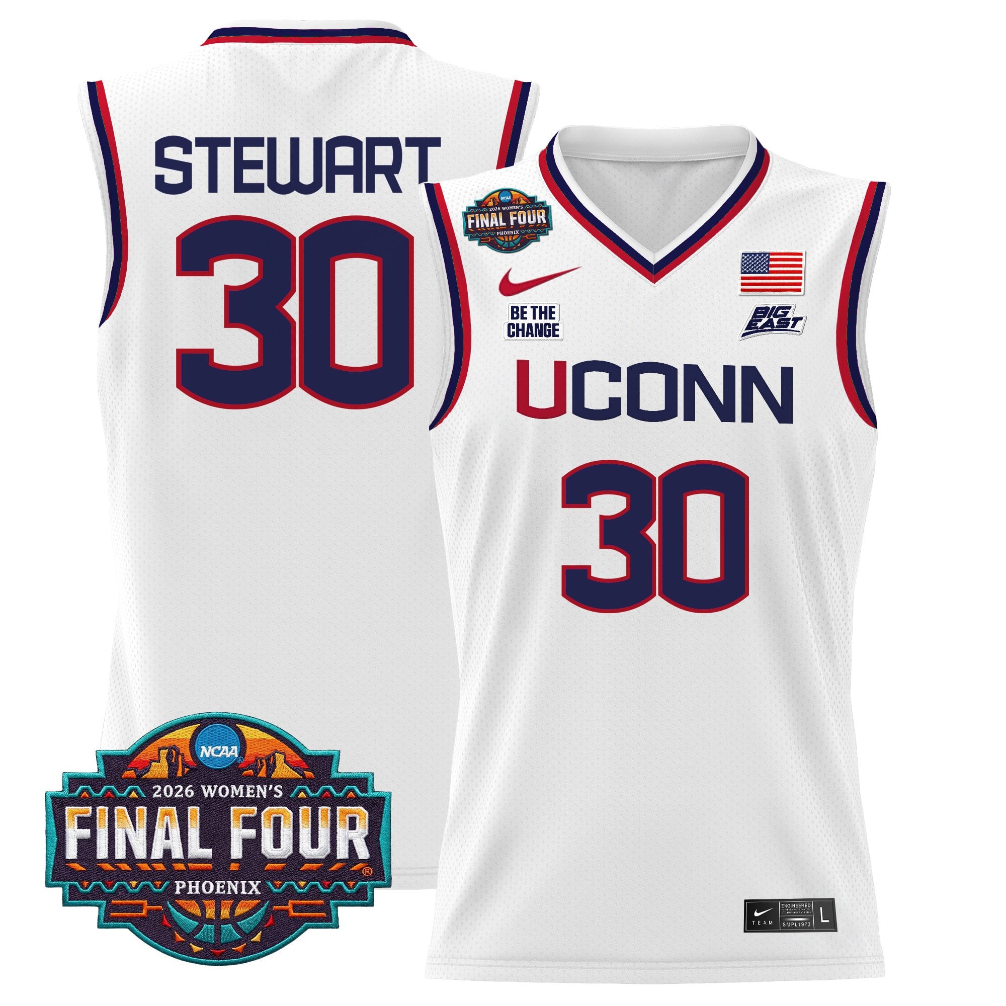 Men's Size - UConn Huskies 2026 Women's Tournament Final Four Basketball Jersey - All Stitched