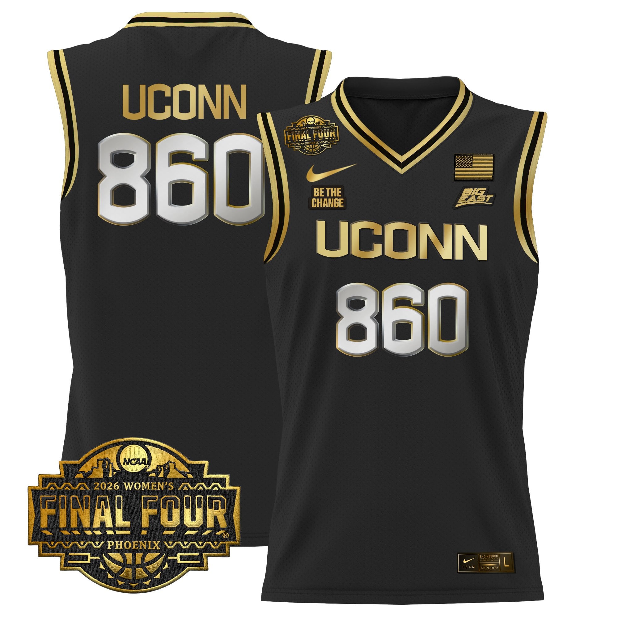 Men's Size - UConn Huskies 2026 Women's Tournament Final Four Basketball Jersey - All Stitched