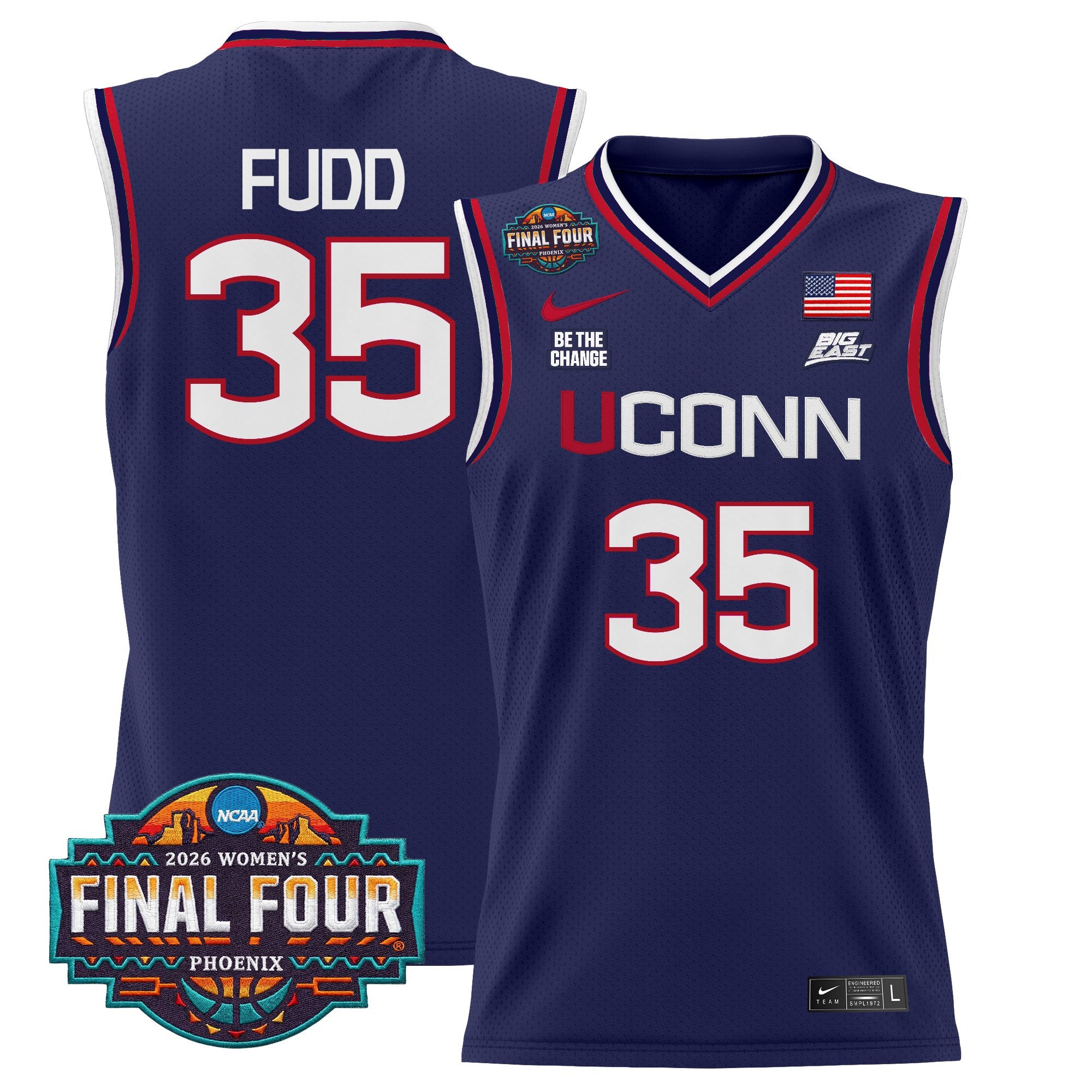 Men's Size - UConn Huskies 2026 Women's Tournament Final Four Basketball Jersey - All Stitched