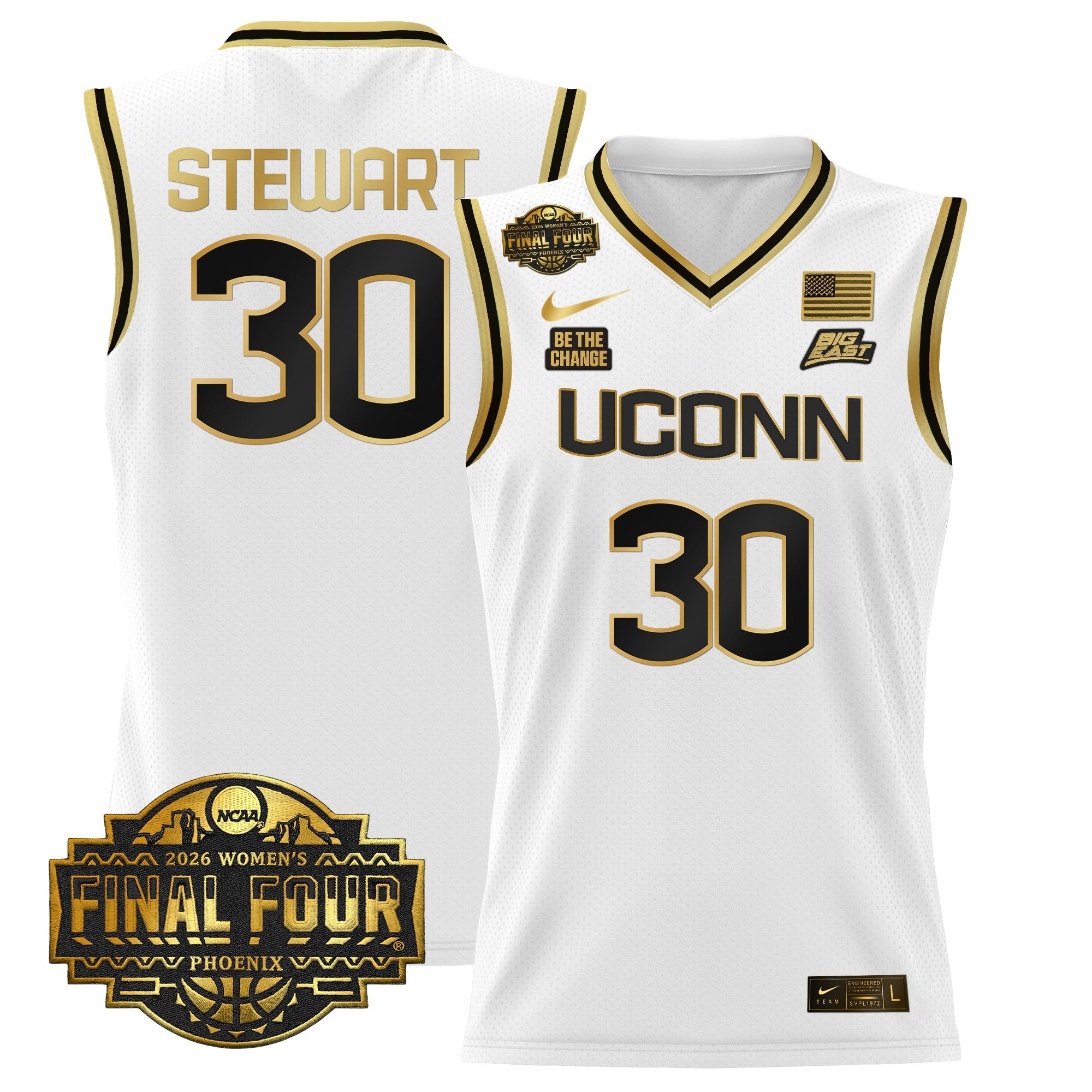 Men's Size - UConn Huskies 2026 Women's Tournament Final Four Basketball Jersey - All Stitched