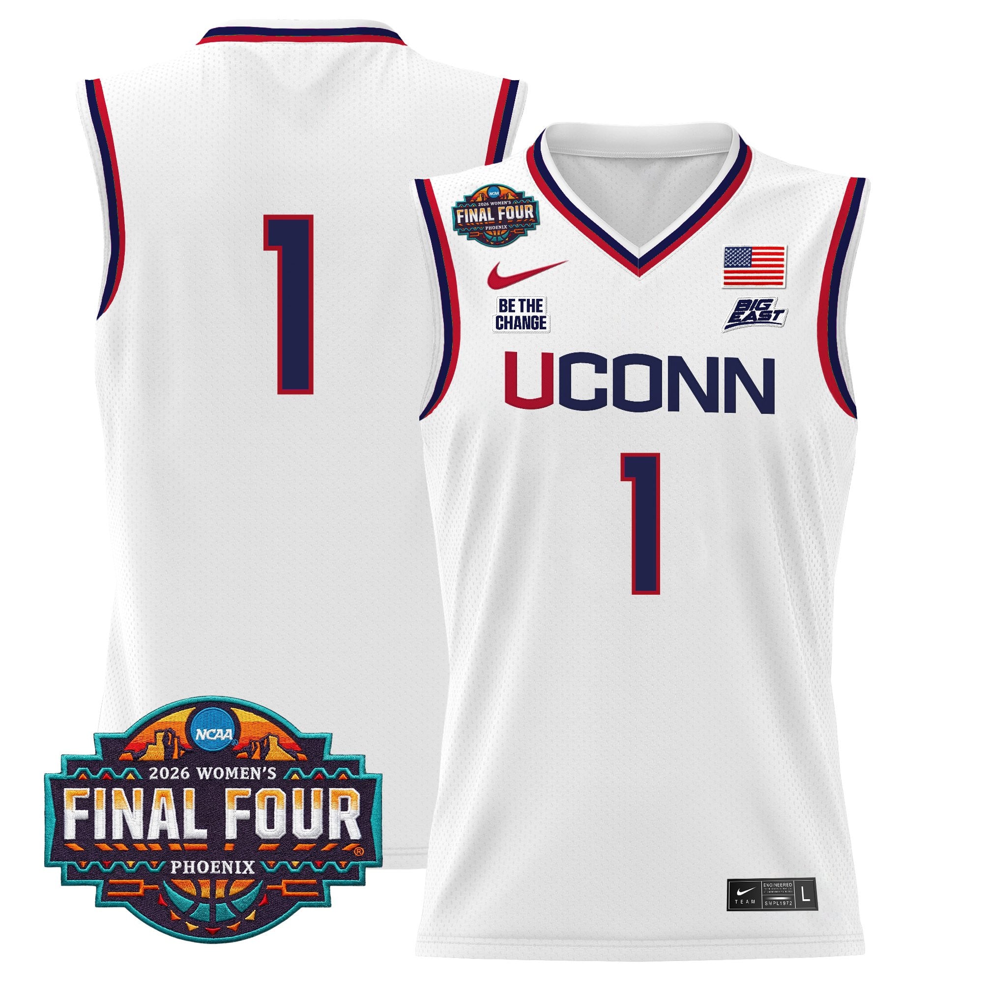 Men's Size - UConn Huskies 2026 Women's Tournament Final Four Basketball Jersey - All Stitched