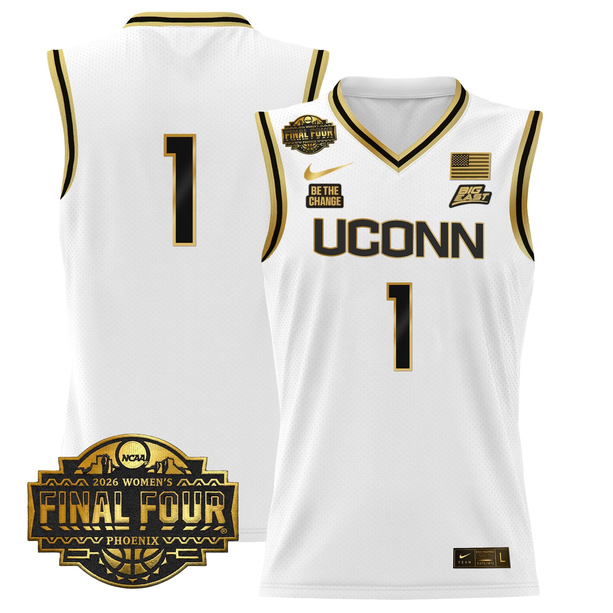 Men's Size - UConn Huskies 2026 Women's Tournament Final Four Basketball Jersey - All Stitched