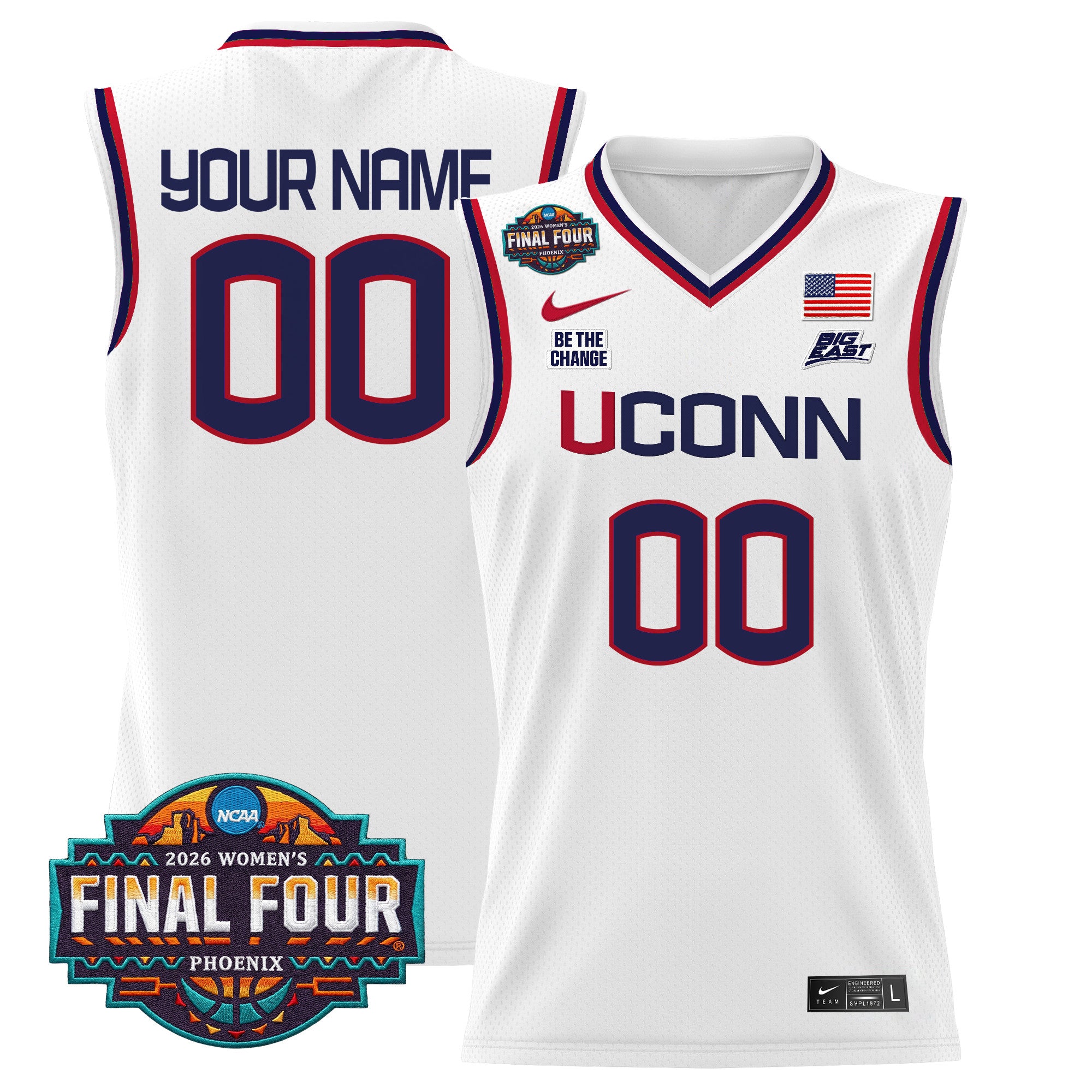 UConn Huskies 2026 Women's Tournament Final Four Custom Basketball Jersey - All Stitched