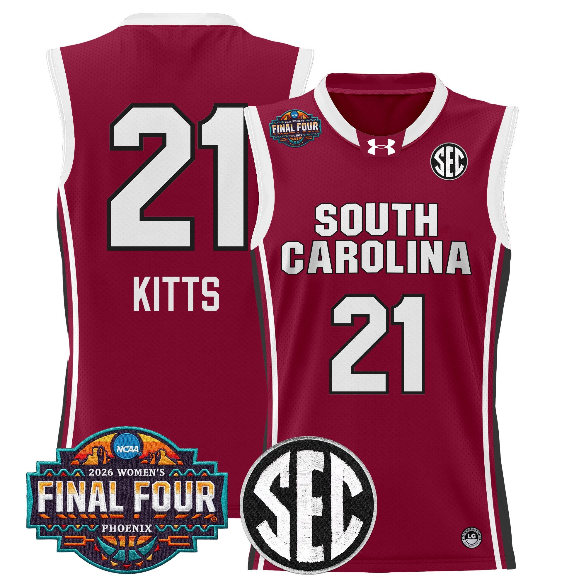 Men's Size South Carolina Gamecocks 2026 Women's Tournament Final Four Basketball Jersey - All Stitched