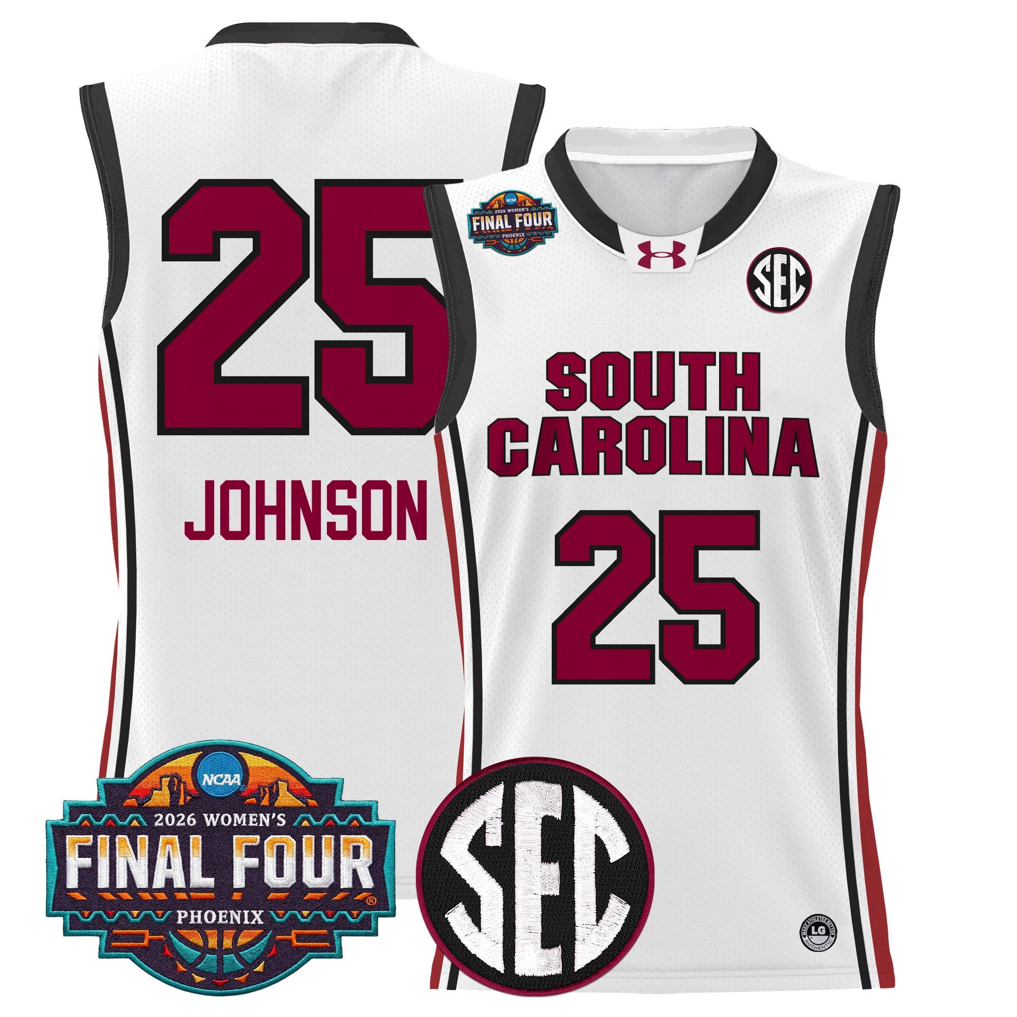 Men's Size South Carolina Gamecocks 2026 Women's Tournament Final Four Basketball Jersey - All Stitched