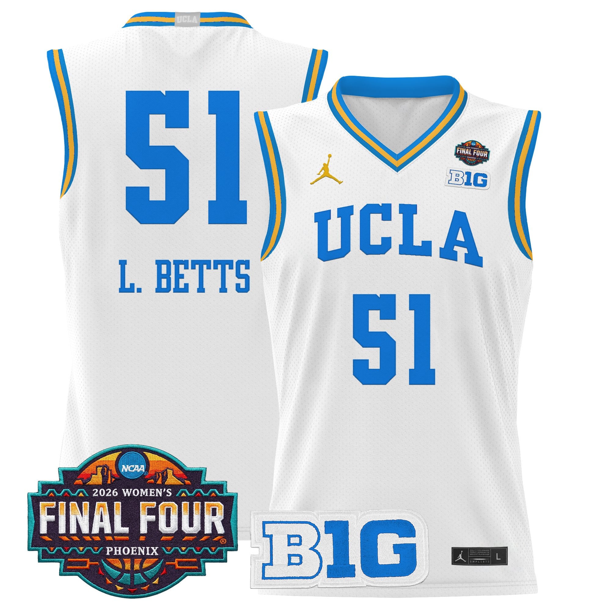 Men's size UCLA Bruins 2026 Women's Tournament Final Four Basketball Jersey - All Stitched