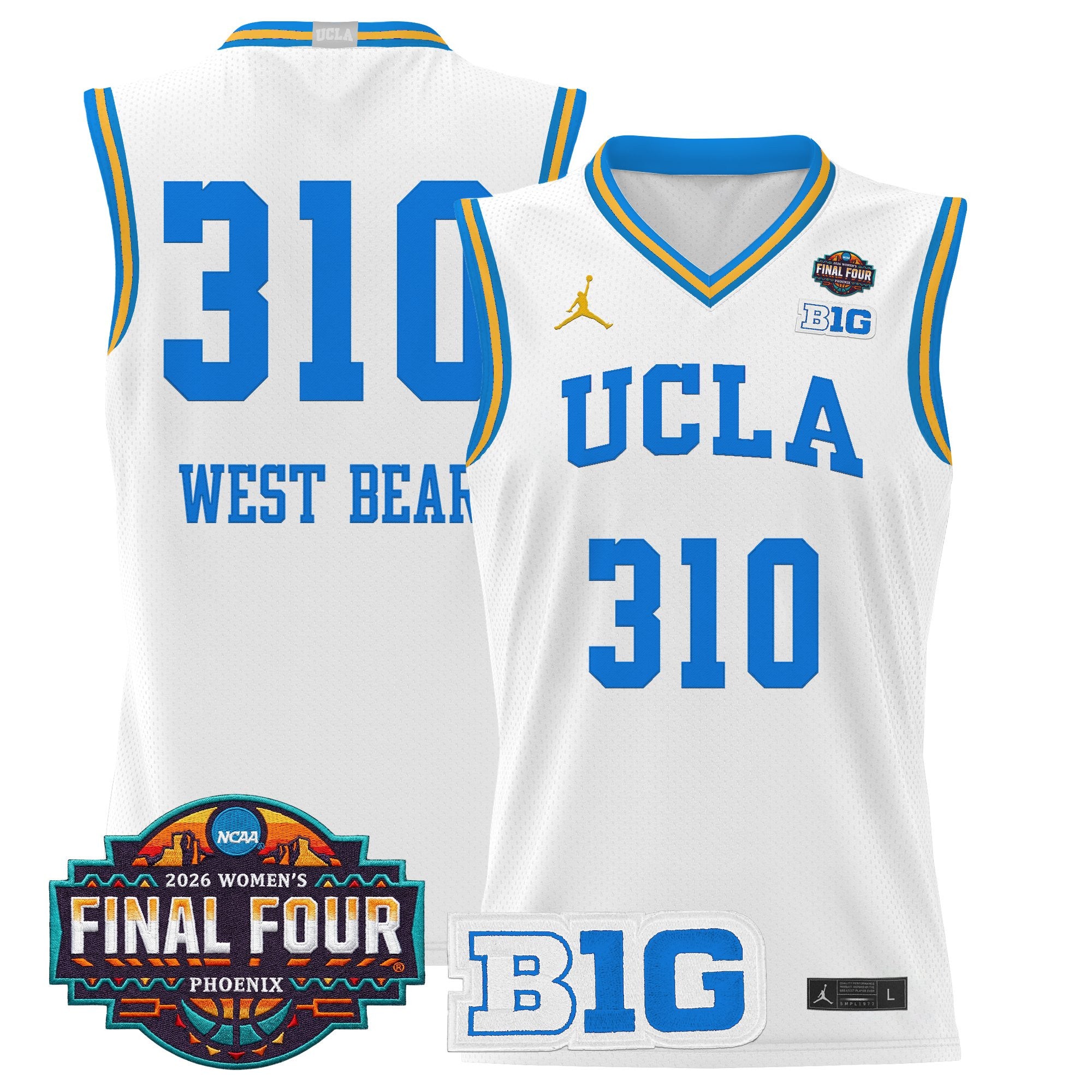 Men's size UCLA Bruins 2026 Women's Tournament Final Four Basketball Jersey - All Stitched