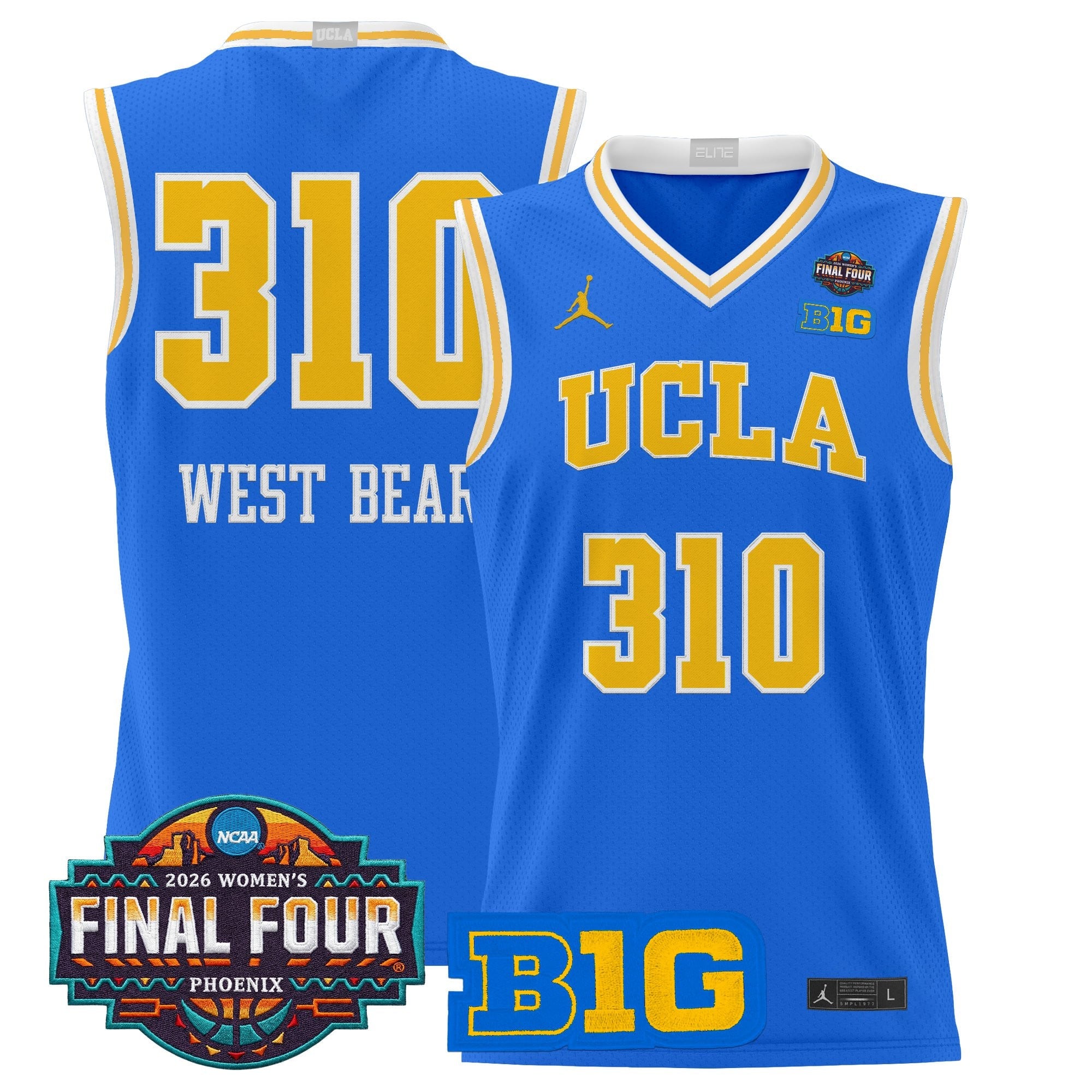 Men's size UCLA Bruins 2026 Women's Tournament Final Four Basketball Jersey - All Stitched