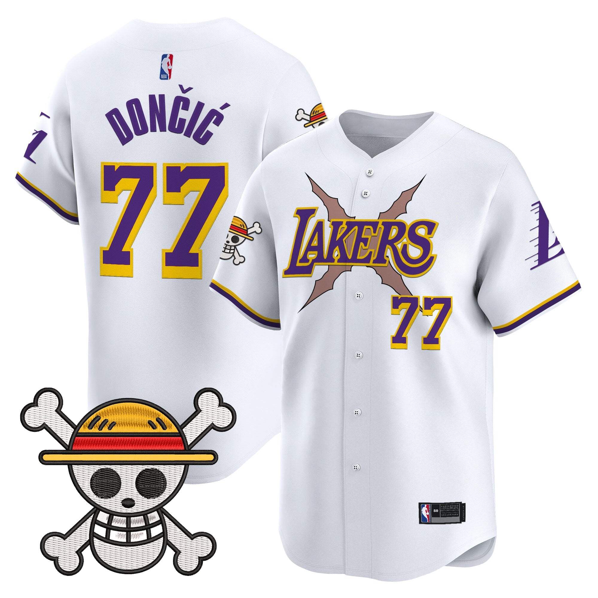 Men's Los Angeles Lakers x One Piece Vapor Baseball Jersey - Stitched