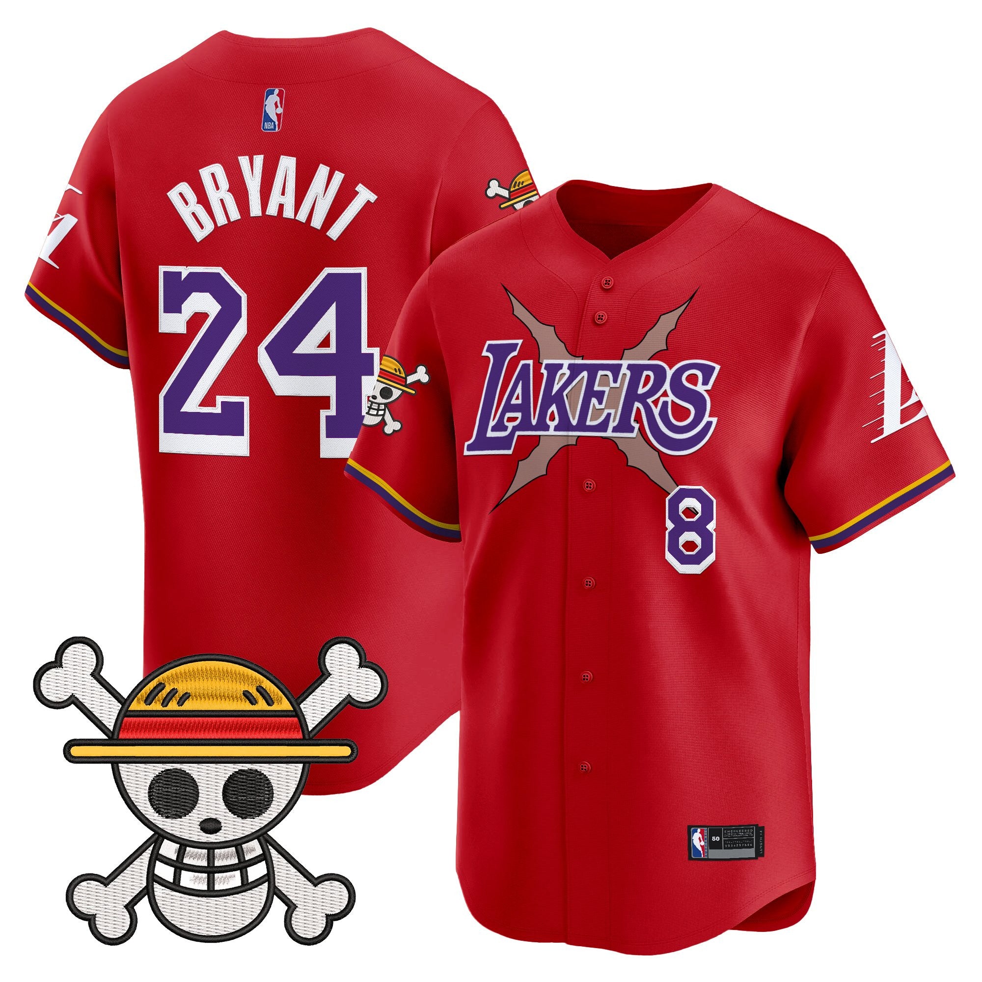 Men's Los Angeles Lakers x One Piece Vapor Baseball Jersey - Stitched