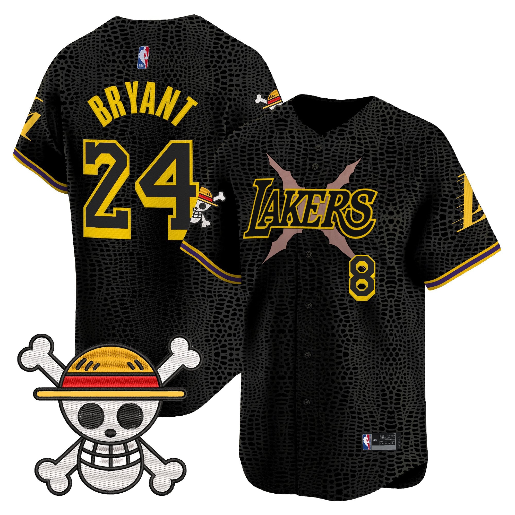 Men's Los Angeles Lakers x One Piece Vapor Baseball Jersey - Stitched