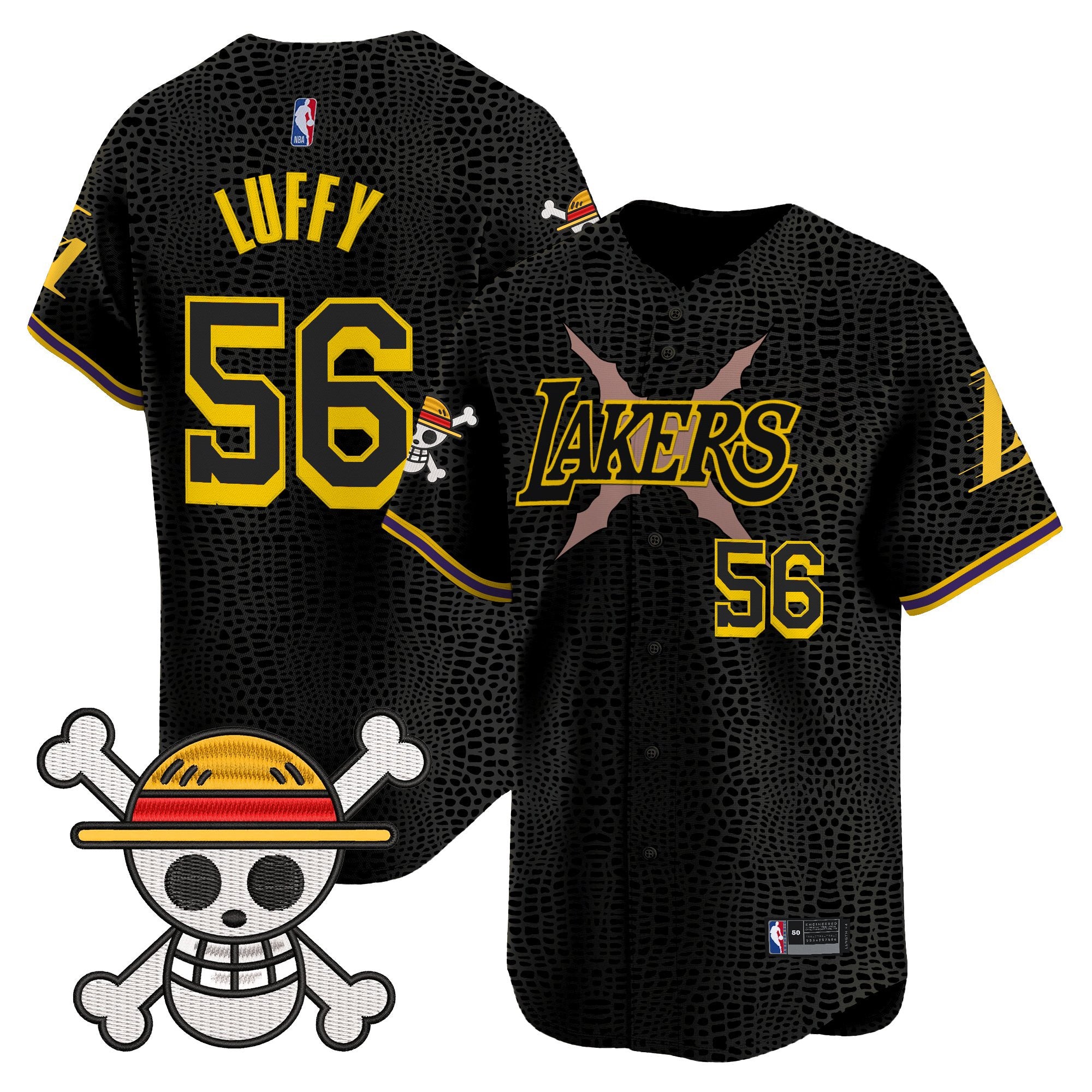 Men's Los Angeles Lakers x One Piece Vapor Baseball Jersey - Stitched