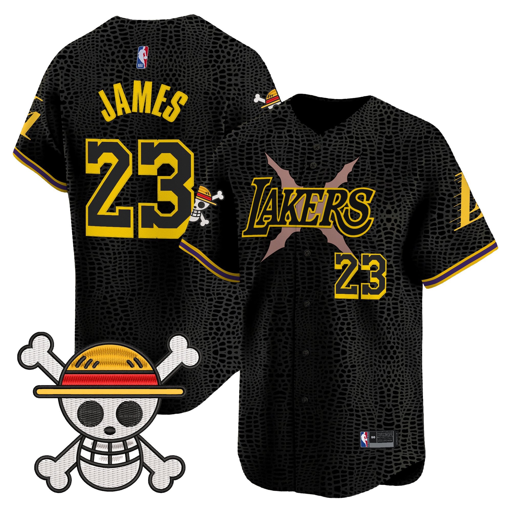 Men's Los Angeles Lakers x One Piece Vapor Baseball Jersey - Stitched
