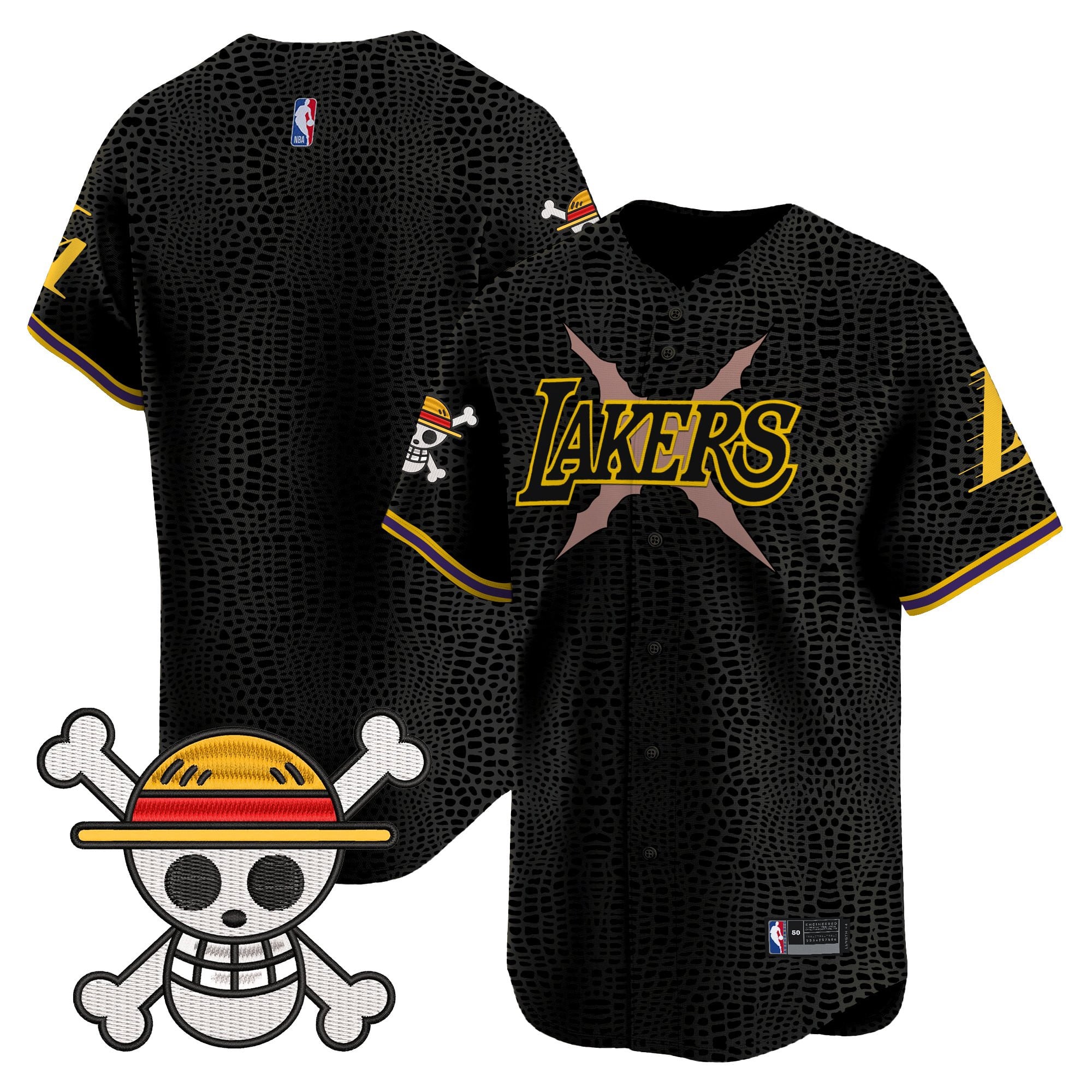 Men's Los Angeles Lakers x One Piece Vapor Baseball Jersey - Stitched