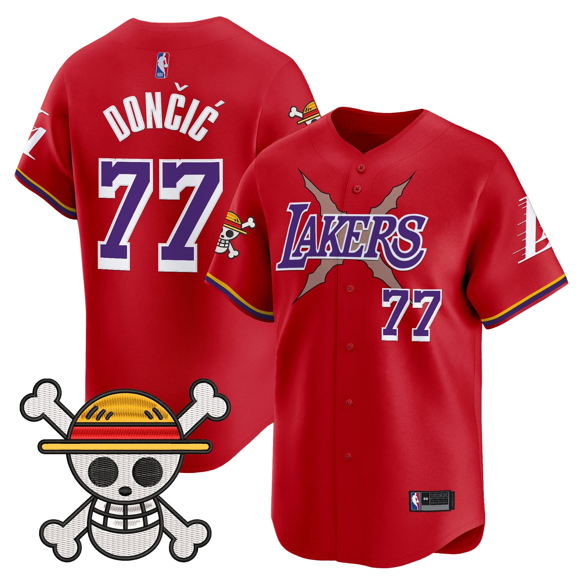 Men's Los Angeles Lakers x One Piece Vapor Baseball Jersey - Stitched