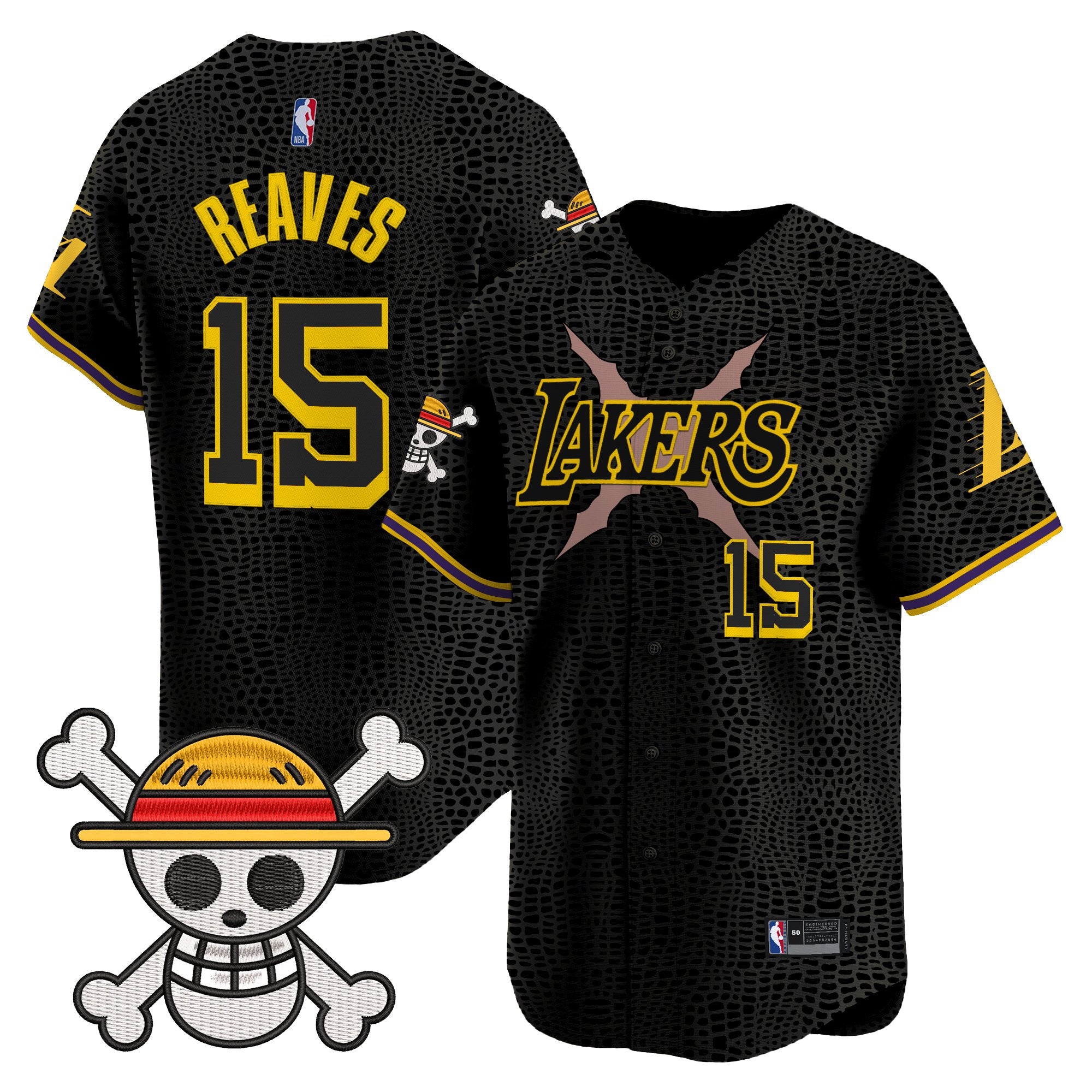 Men's Los Angeles Lakers x One Piece Vapor Baseball Jersey - Stitched