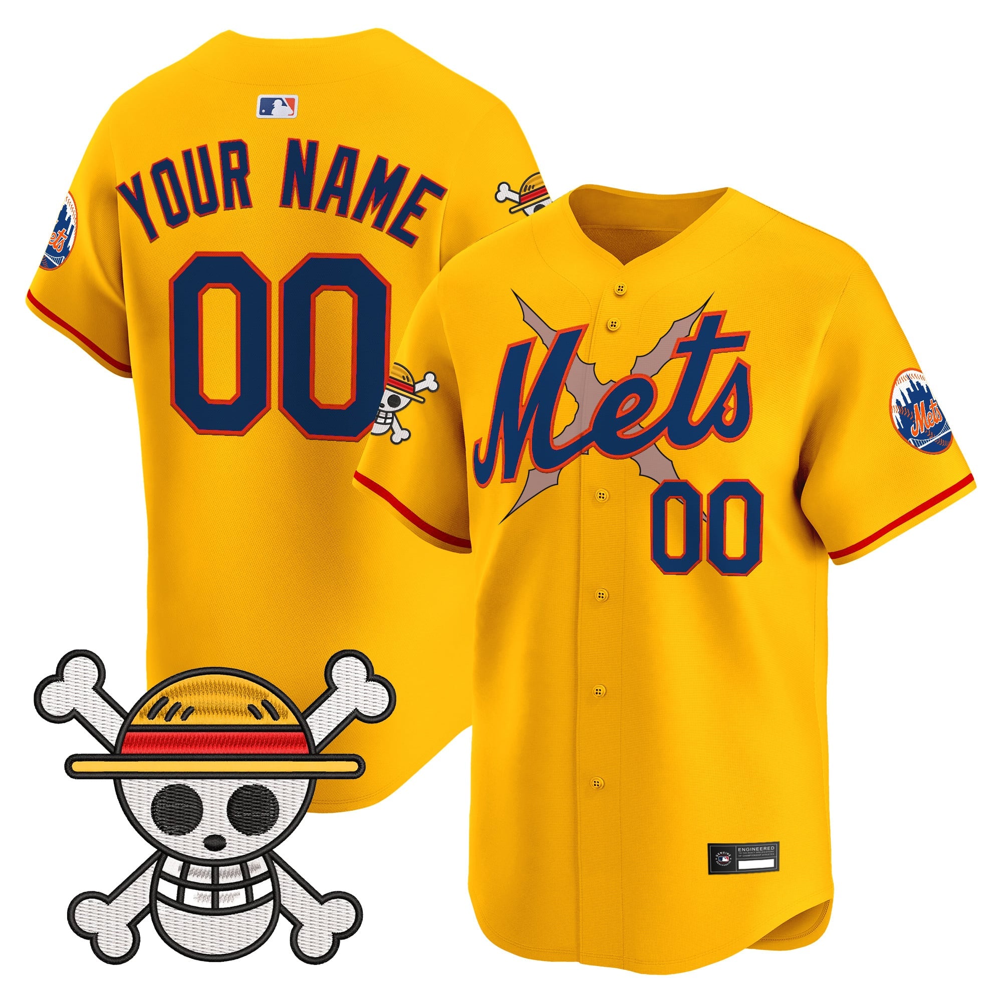 New York Mets x One Piece Vapor Premier Limited Custom Jersey - Stitched
