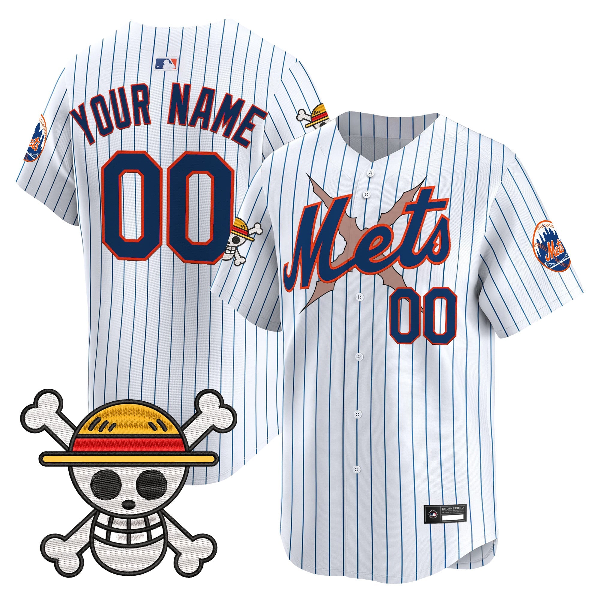 New York Mets x One Piece Vapor Premier Limited Custom Jersey - Stitched