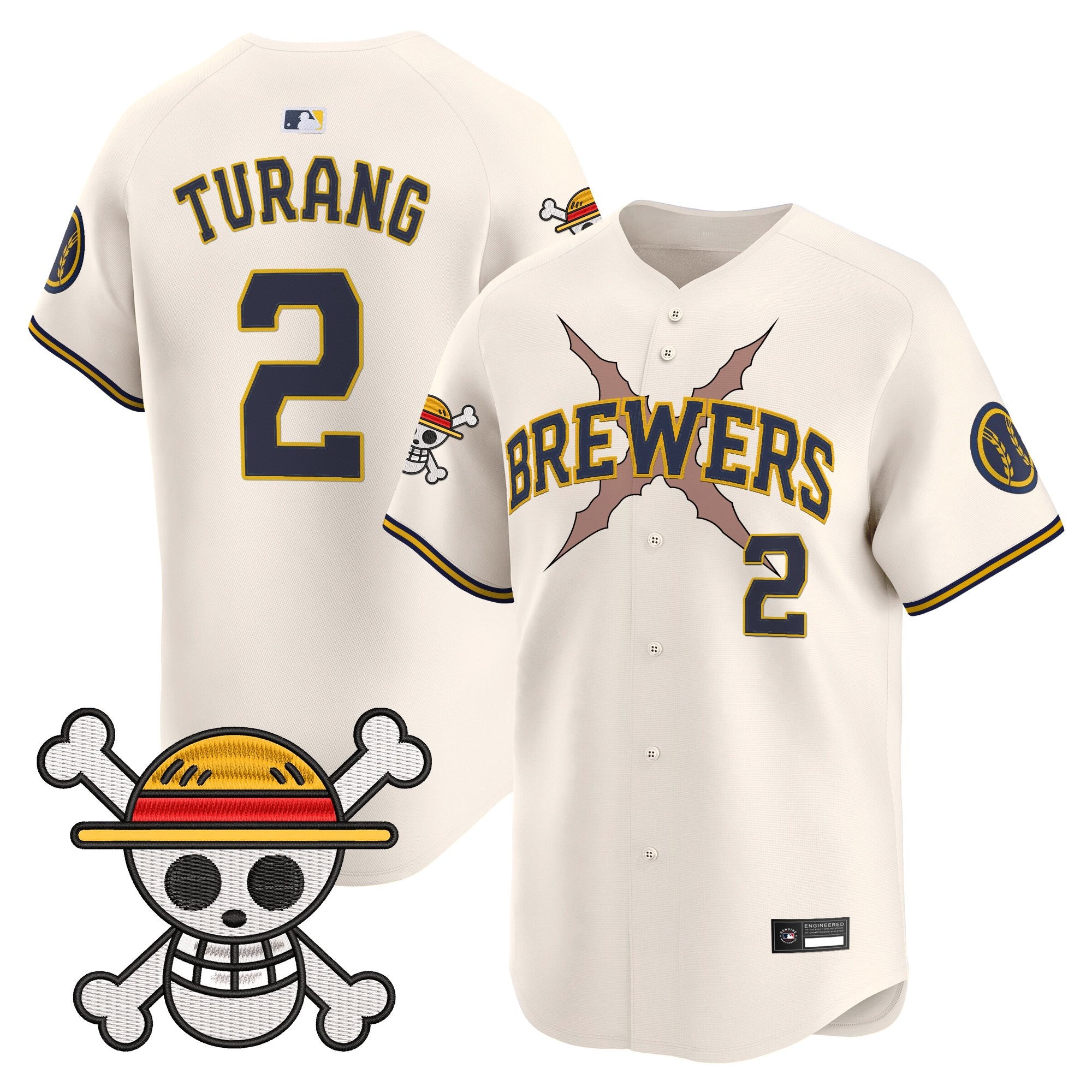 Men's Milwaukee Brewers x One Piece Vapor Premier Limited Jersey - Stitched