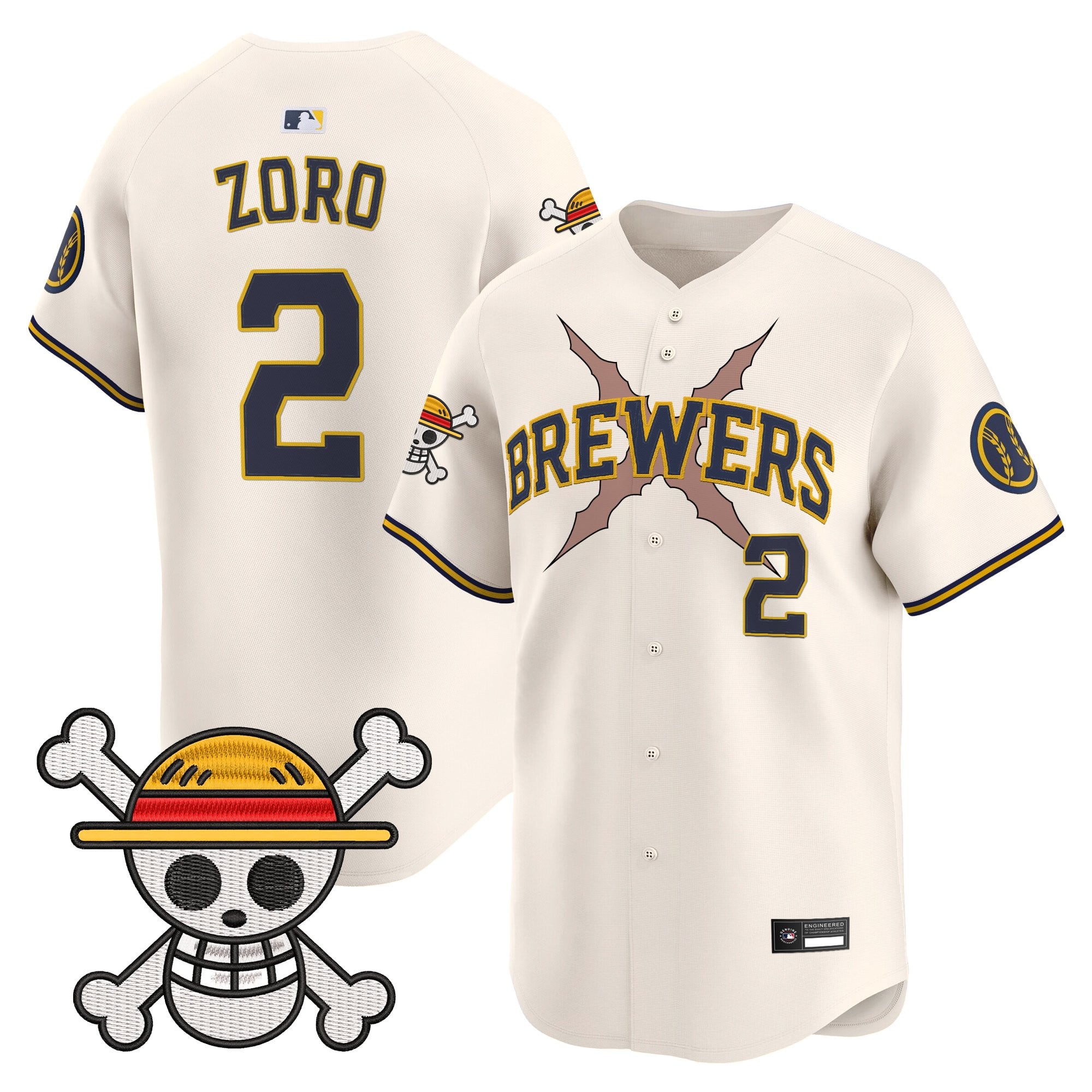 Men's Milwaukee Brewers x One Piece Vapor Premier Limited Jersey - Stitched