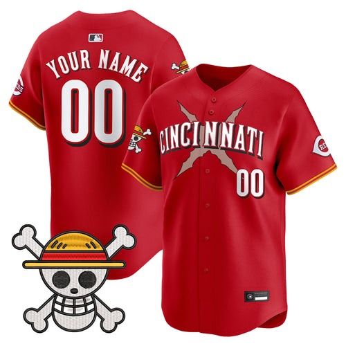 Cincinnati Reds x One Piece Vapor Premier Limited Custom Jersey - Stitched