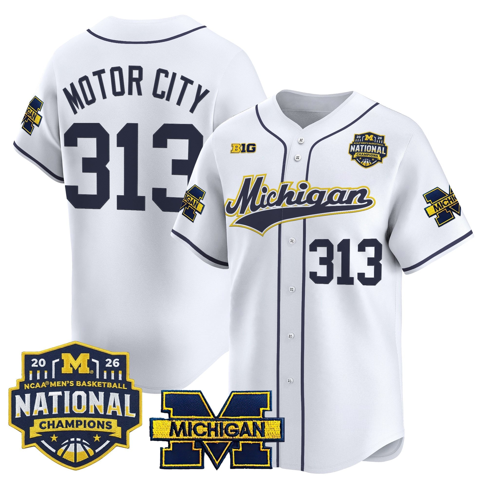 Men's Michigan Wolverines 2026 National Champions Patch Vapor Baseball Jersey - All Stitched
