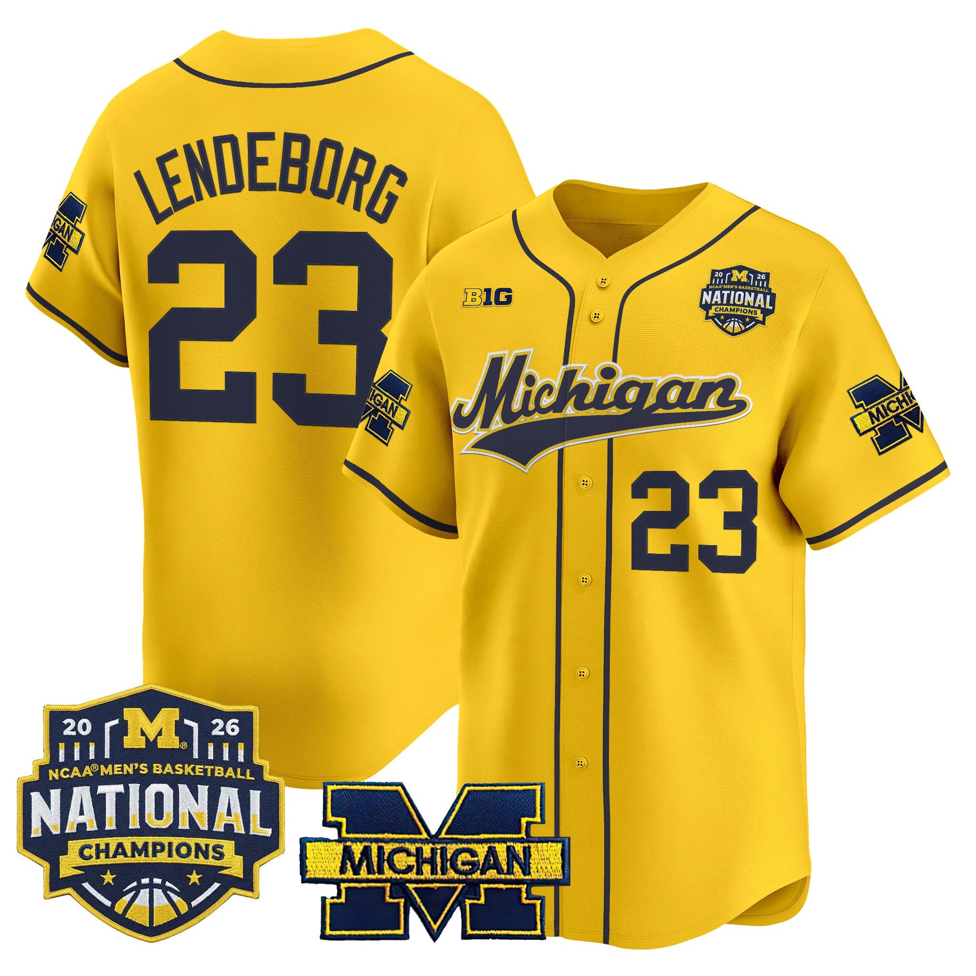Men's Michigan Wolverines 2026 National Champions Patch Vapor Baseball Jersey - All Stitched
