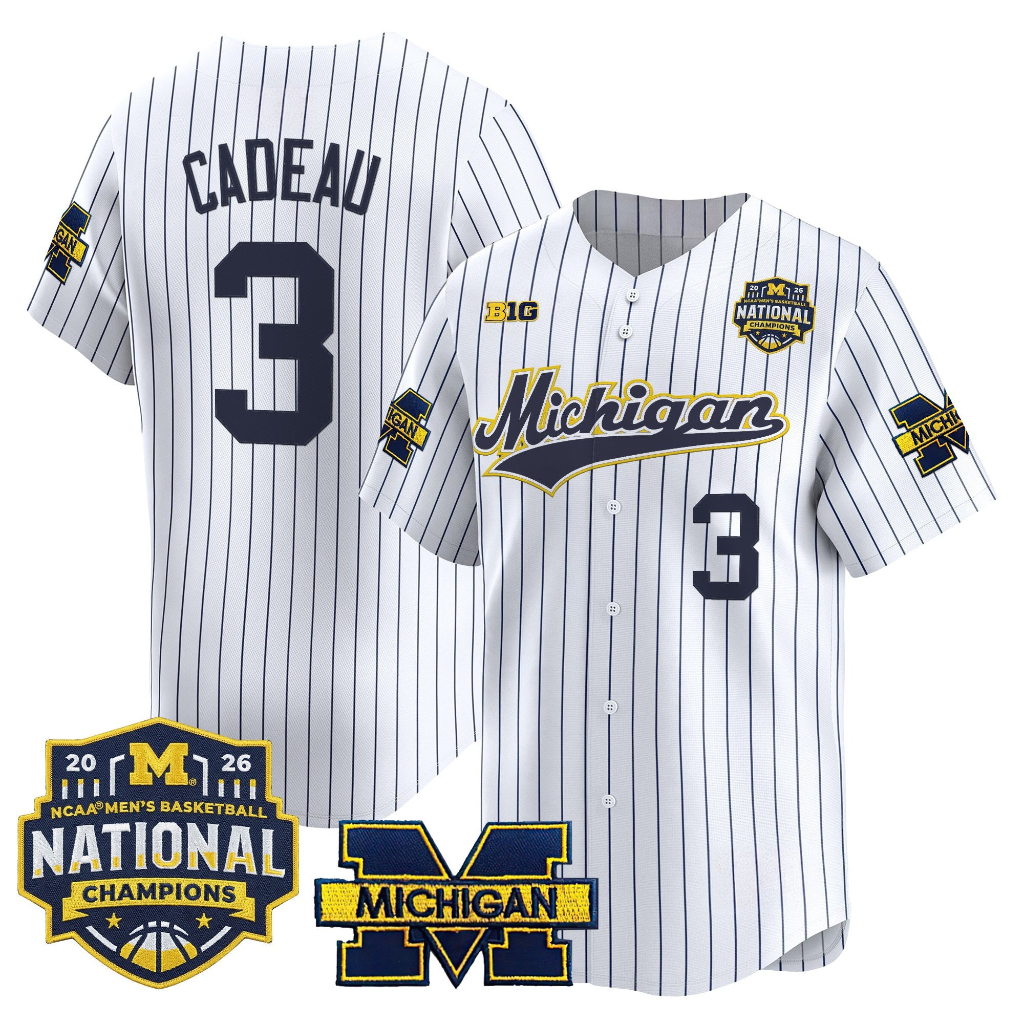 Men's Michigan Wolverines 2026 National Champions Patch Vapor Baseball Jersey - All Stitched