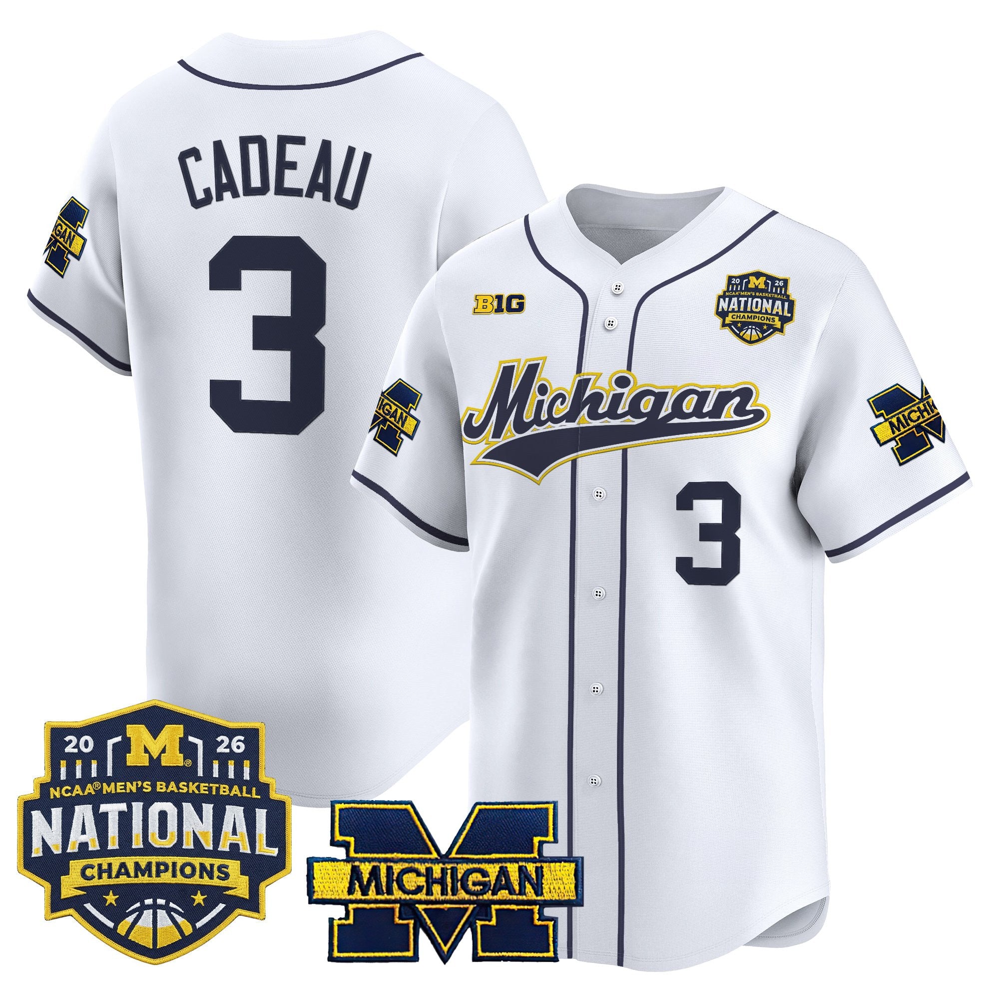 Men's Michigan Wolverines 2026 National Champions Patch Vapor Baseball Jersey - All Stitched