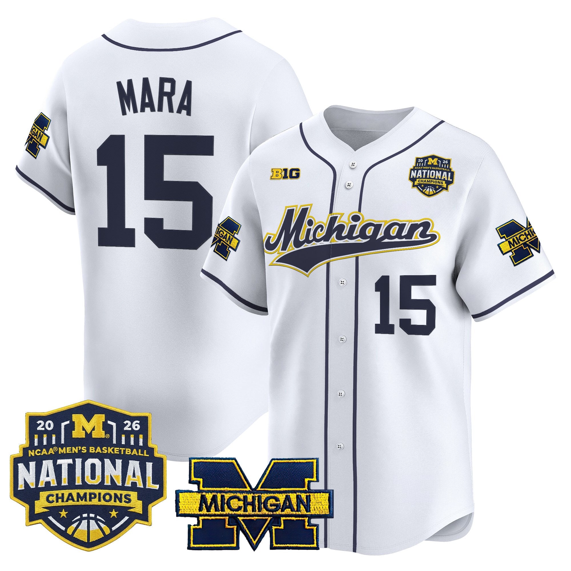Men's Michigan Wolverines 2026 National Champions Patch Vapor Baseball Jersey - All Stitched