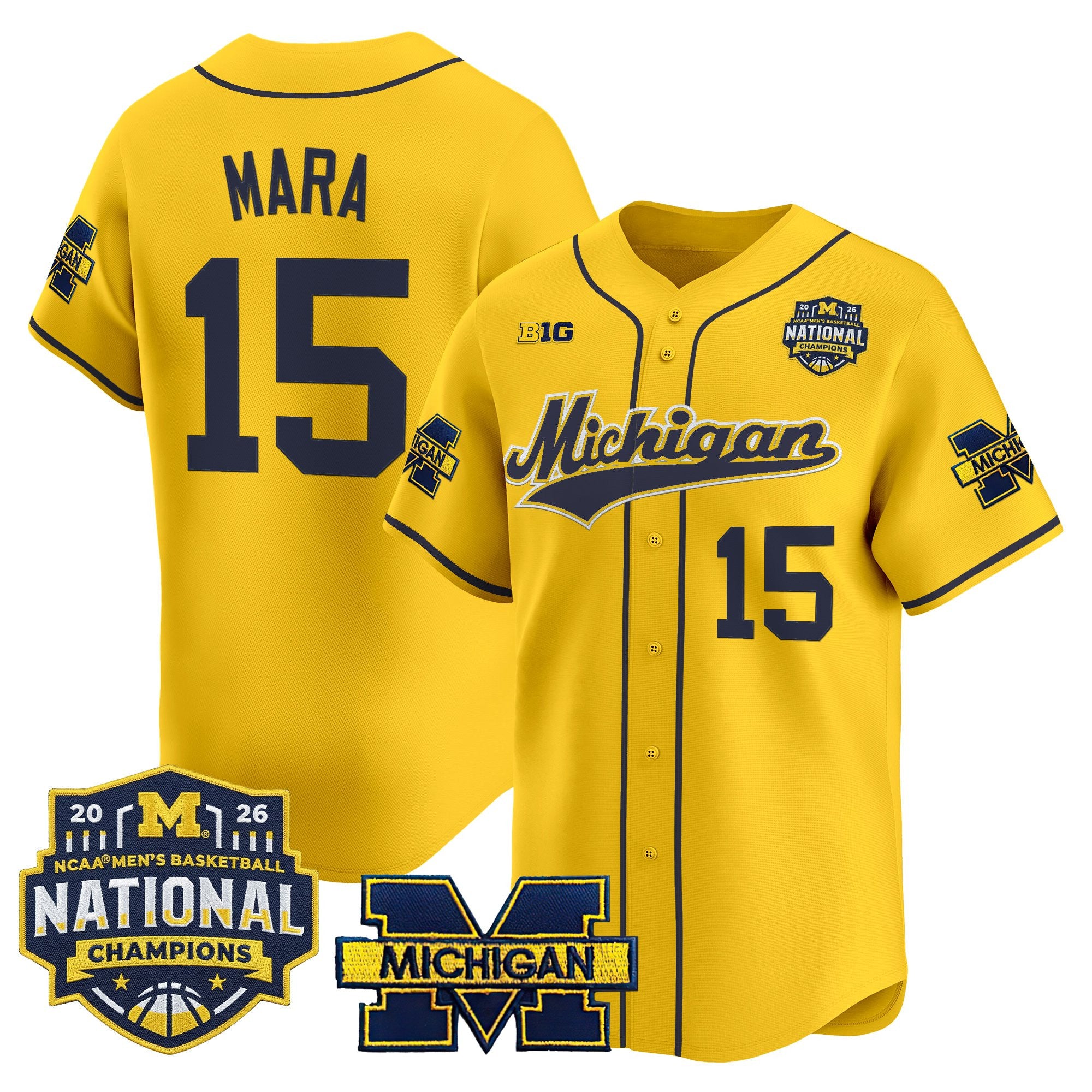 Men's Michigan Wolverines 2026 National Champions Patch Vapor Baseball Jersey - All Stitched