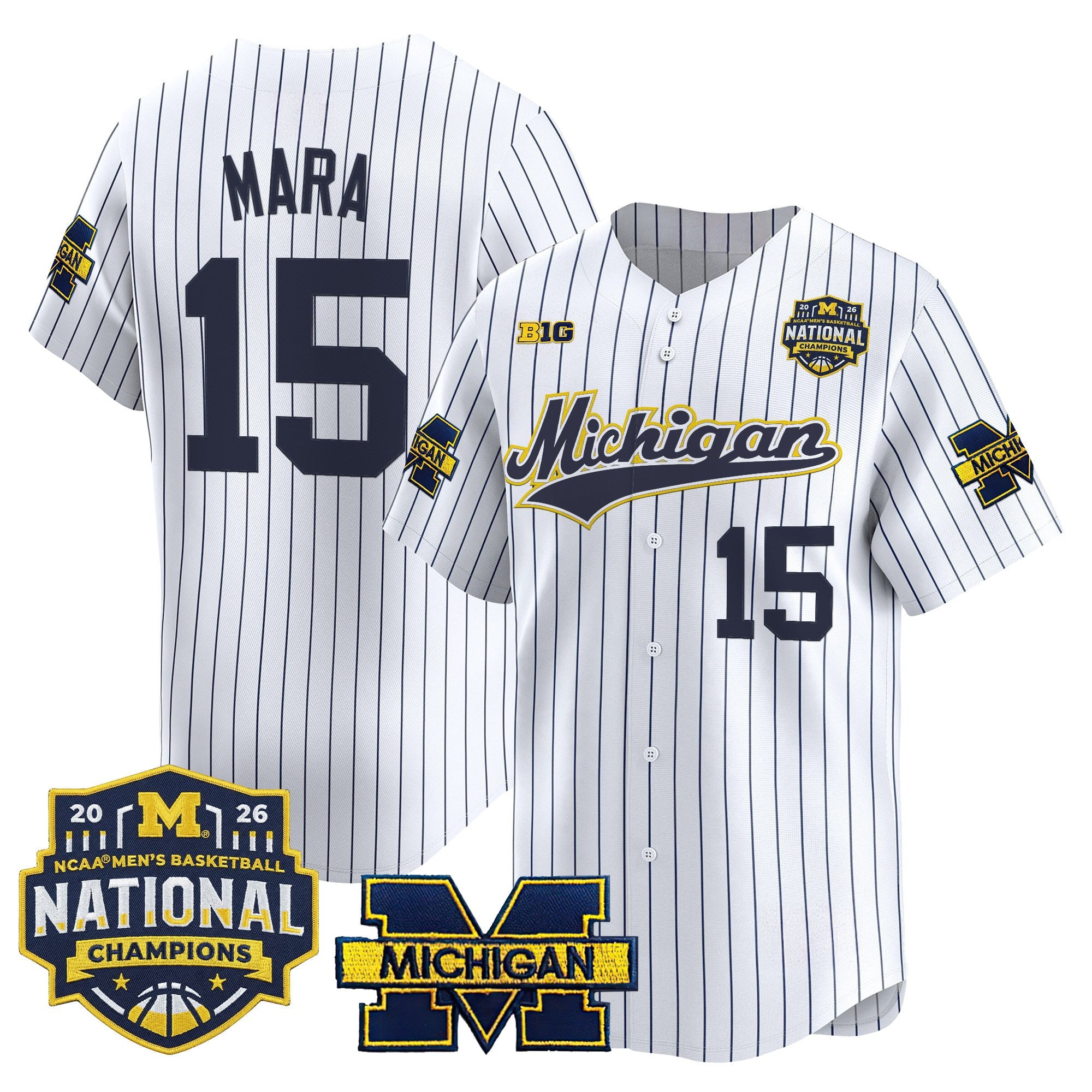 Men's Michigan Wolverines 2026 National Champions Patch Vapor Baseball Jersey - All Stitched