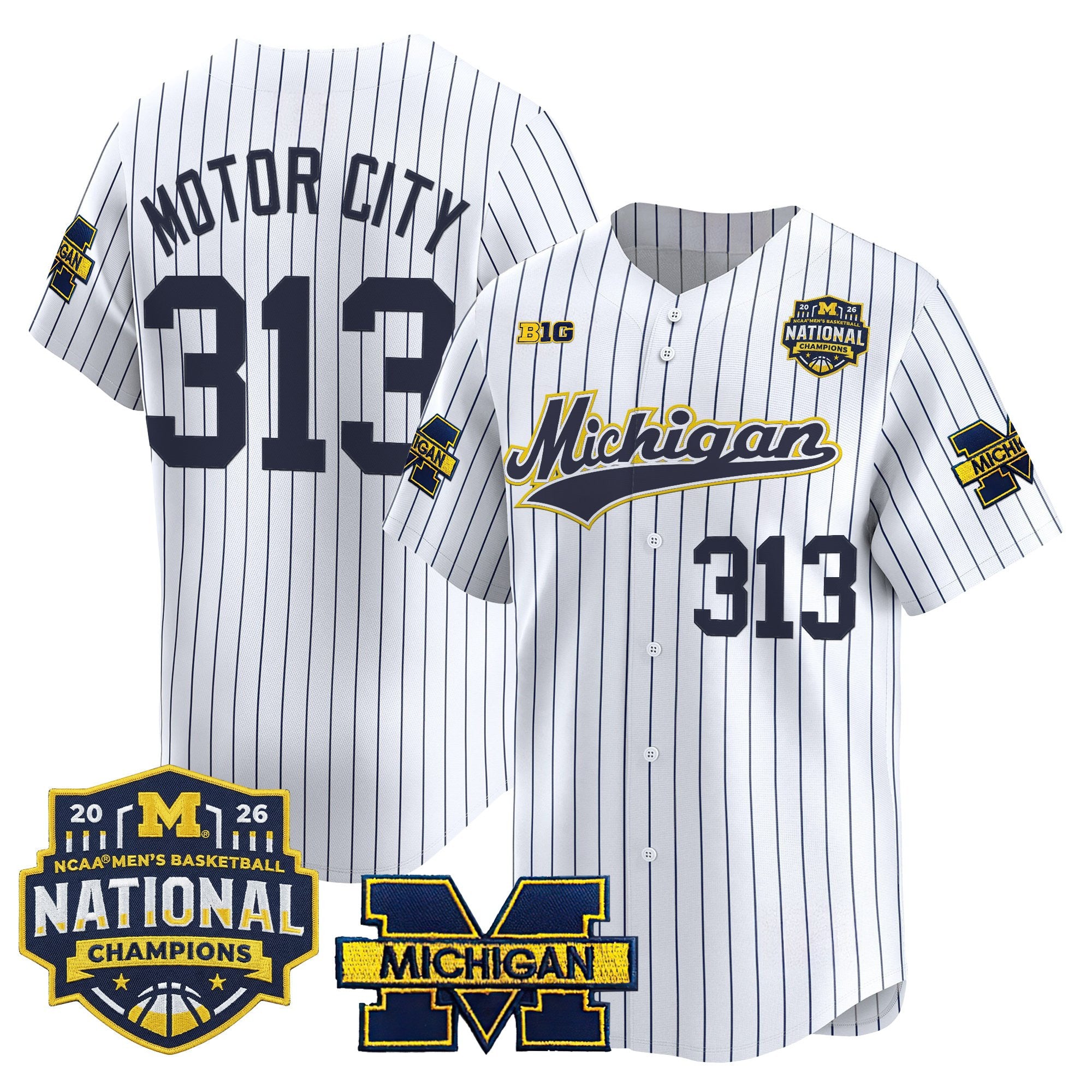 Men's Michigan Wolverines 2026 National Champions Patch Vapor Baseball Jersey - All Stitched