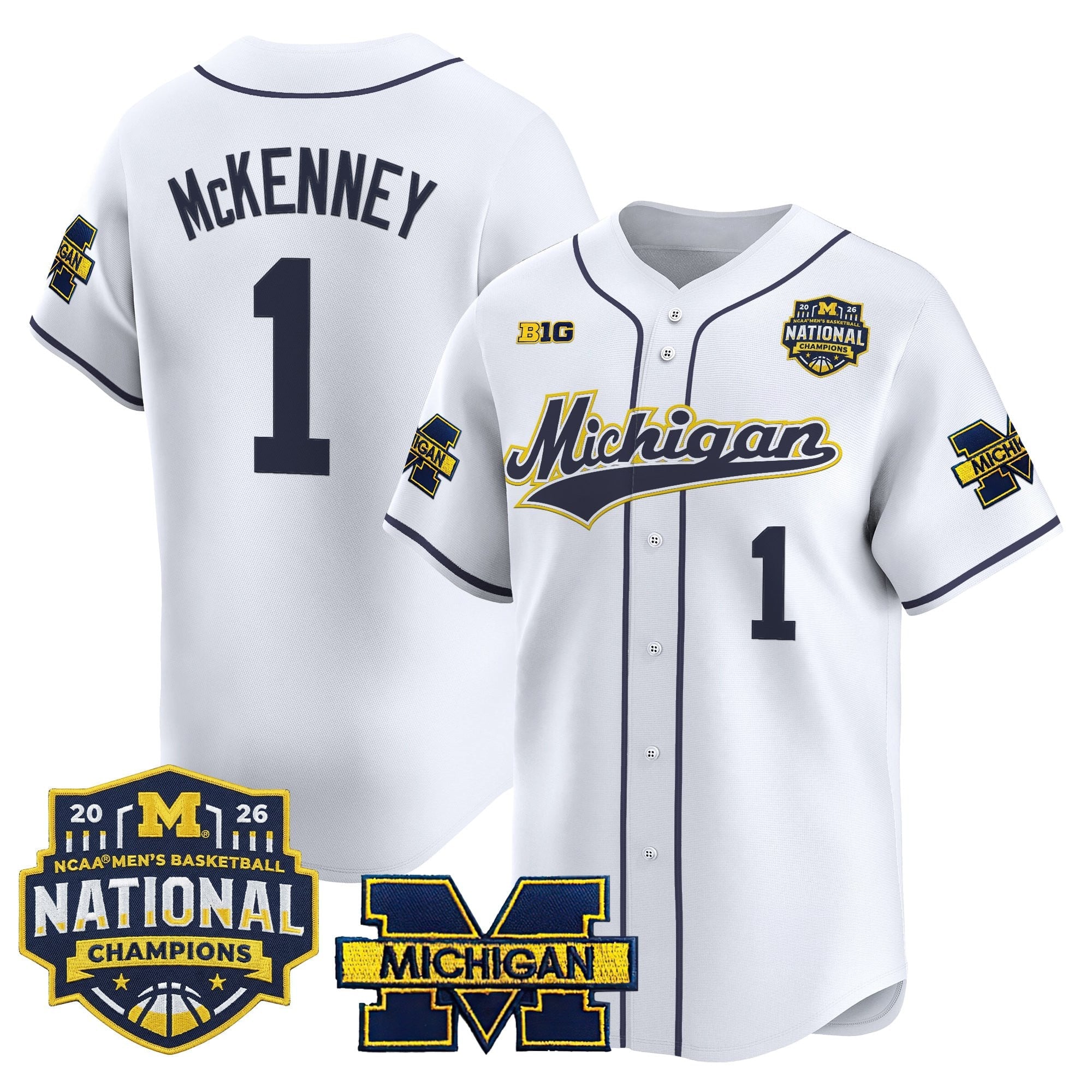 Men's Michigan Wolverines 2026 National Champions Patch Vapor Baseball Jersey - All Stitched
