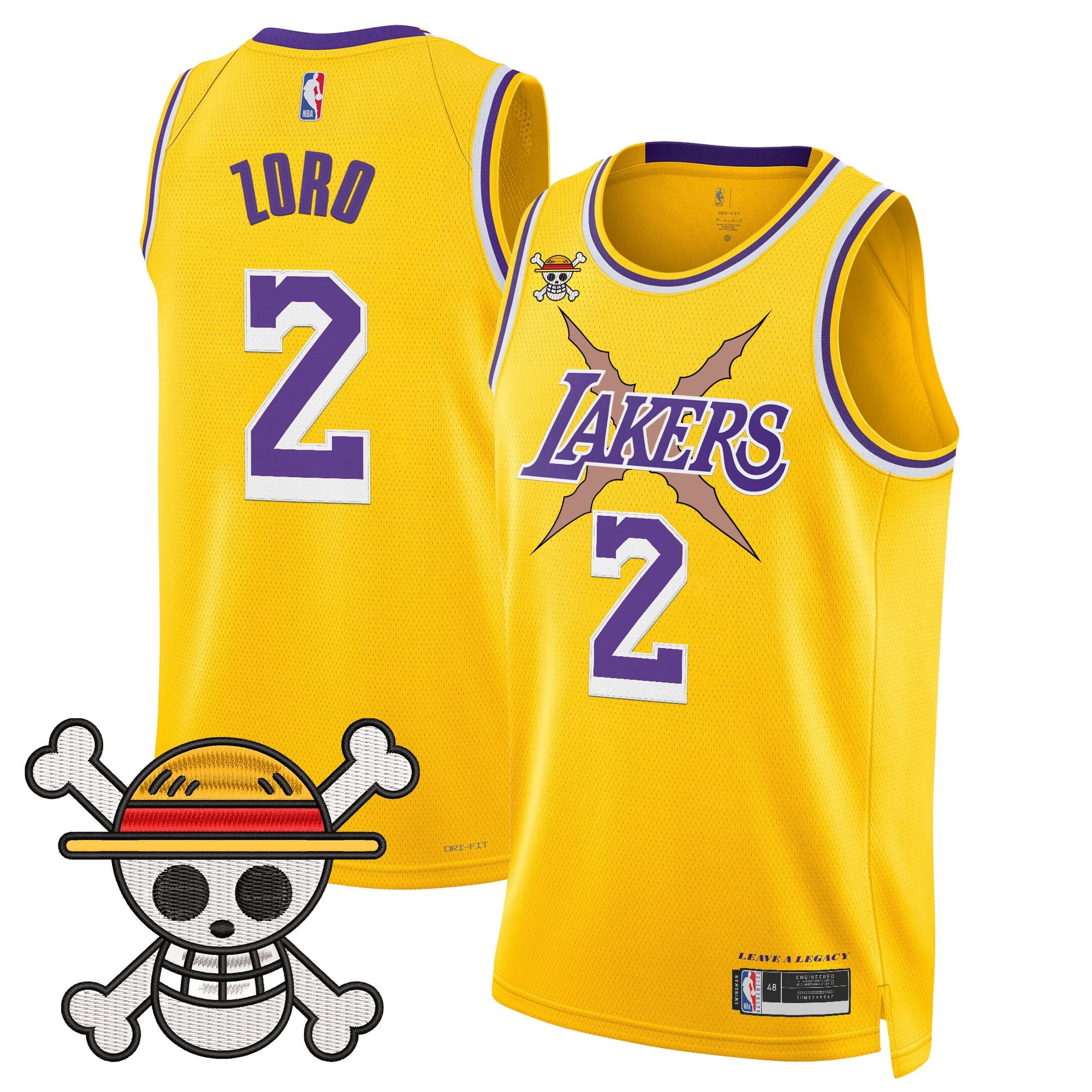 Men's Los Angeles Lakers x One Piece Swingman Jersey - Stitched