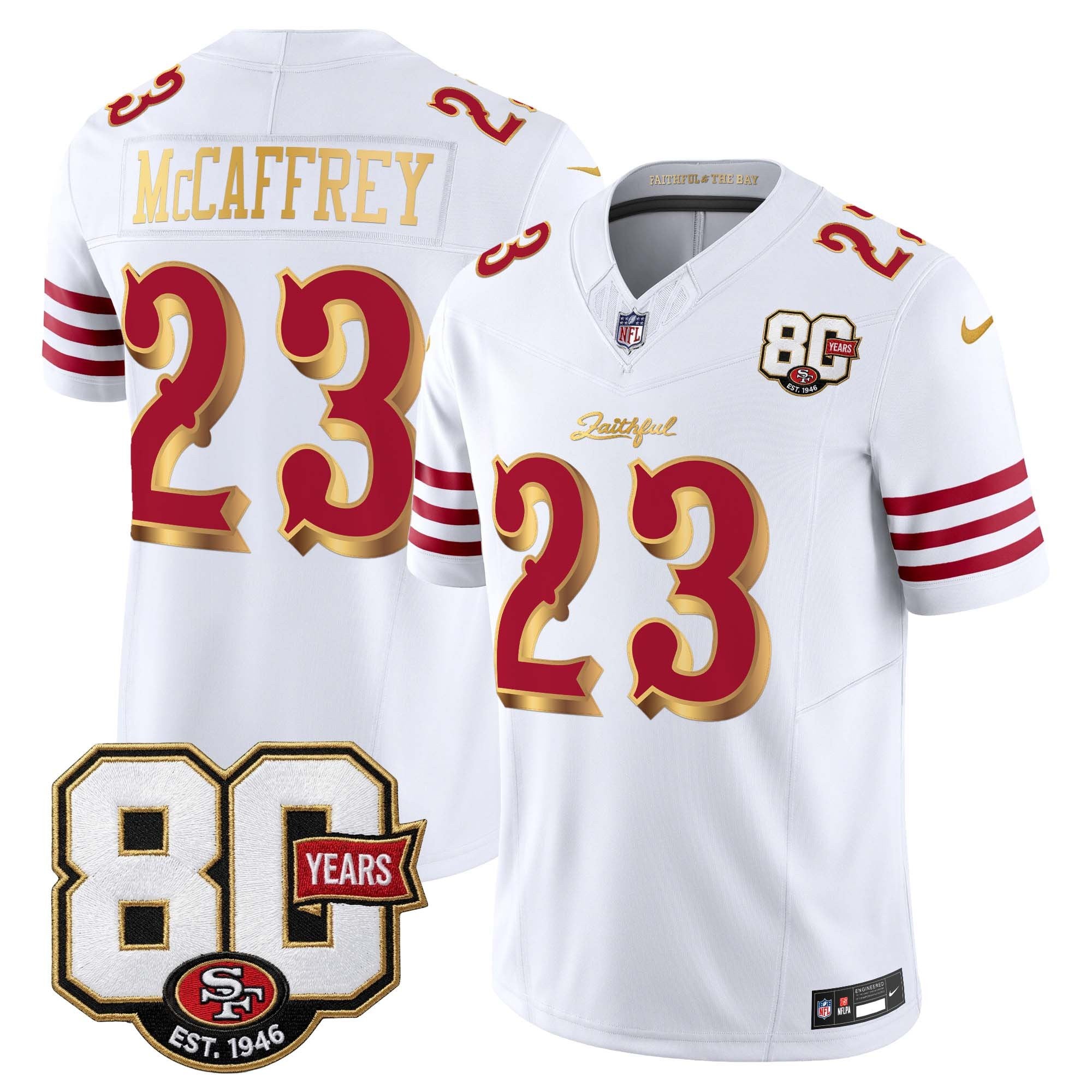 Men's San Francisco 49ers 80th Anniversary Patch Vapor Limited Jersey - Rivalries Edition - All Stitched
